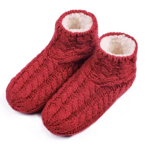 Women's Cable Knit Winter Slipper Socks