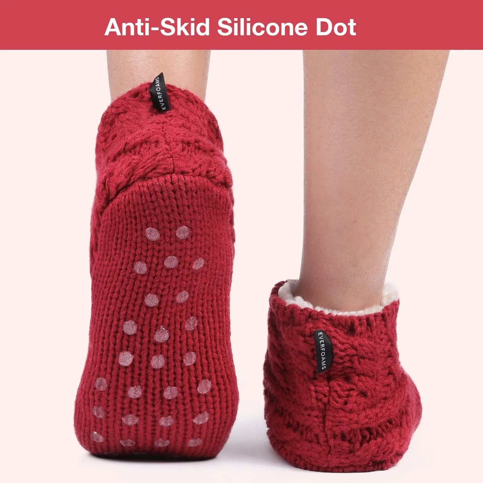 Women's Cable Knit Winter Slipper Socks