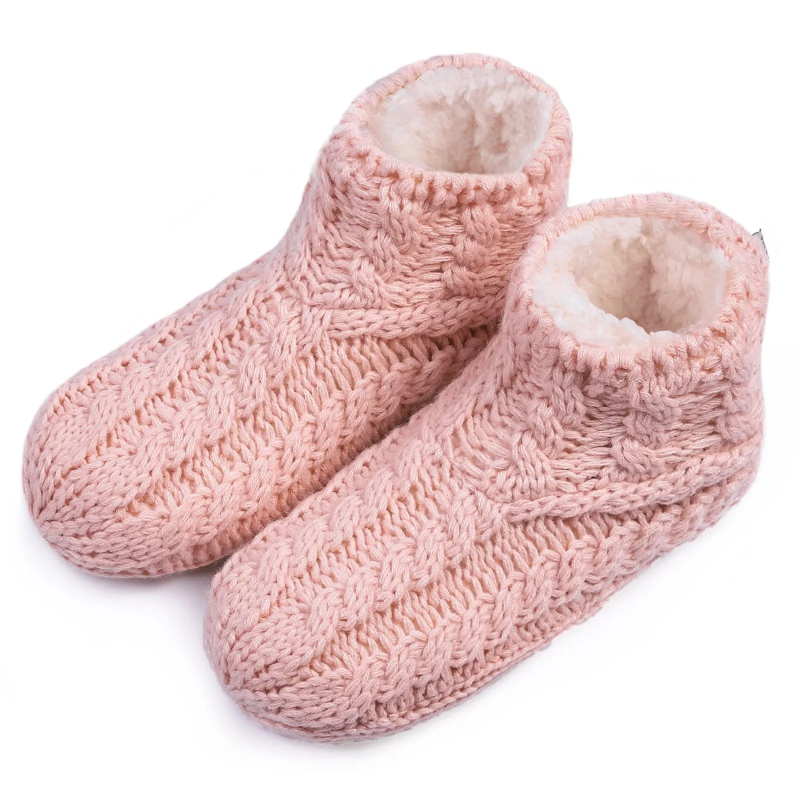 Women's Cable Knit Winter Slipper Socks