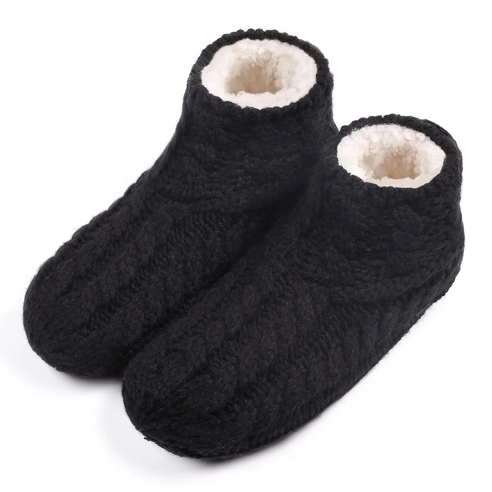 Women's Cable Knit Winter Slipper Socks