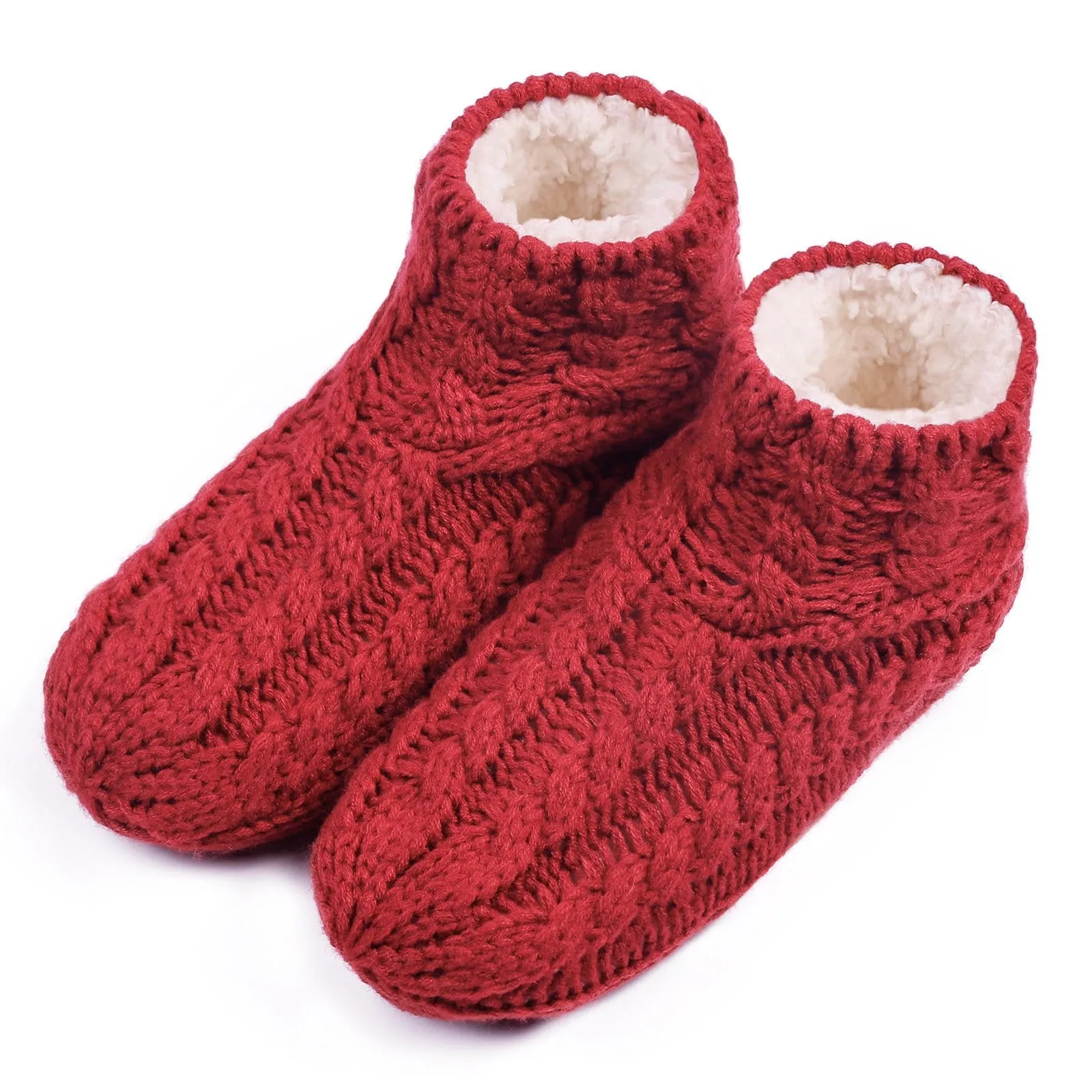 Women's Cable Knit Winter Slipper Socks