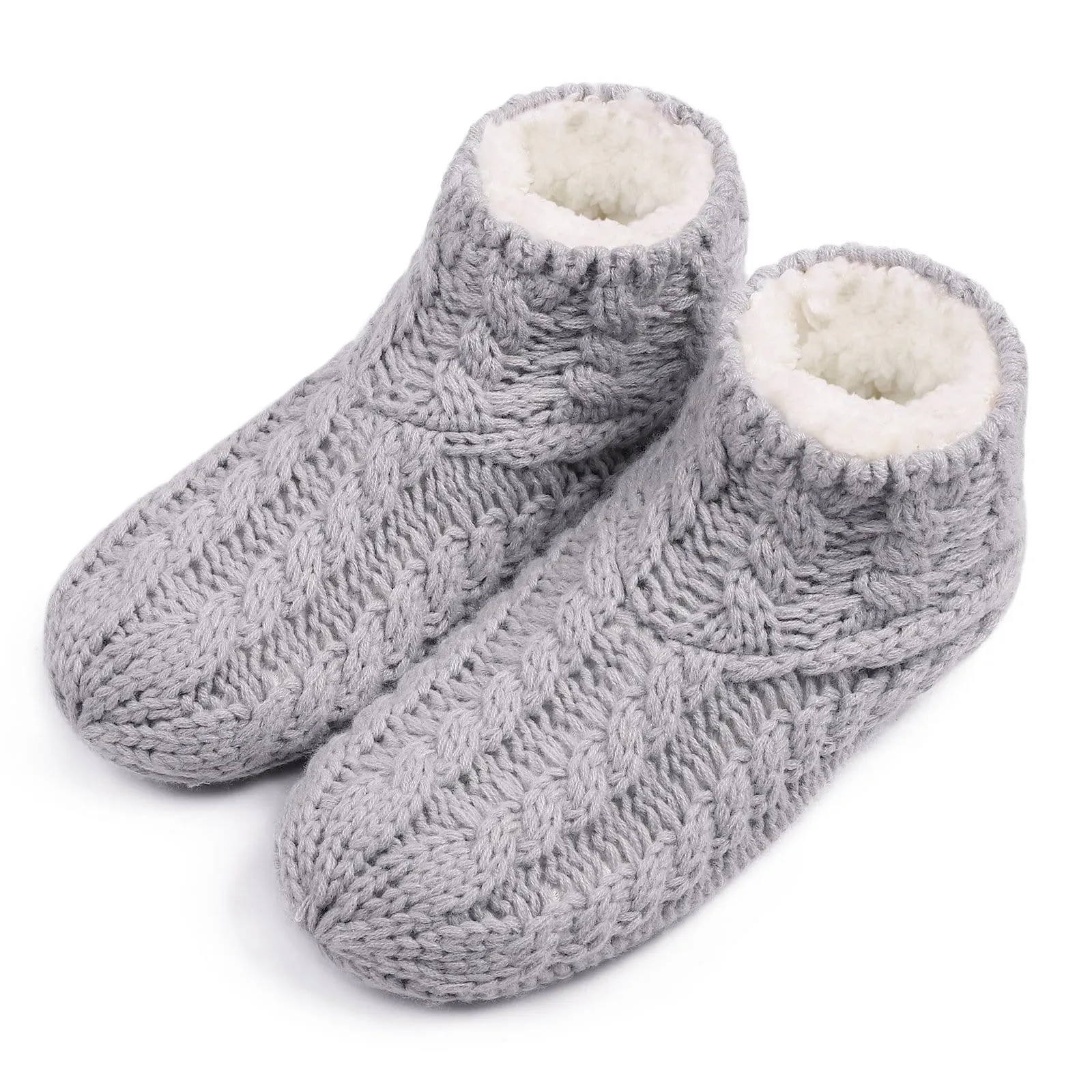 Women's Cable Knit Winter Slipper Socks
