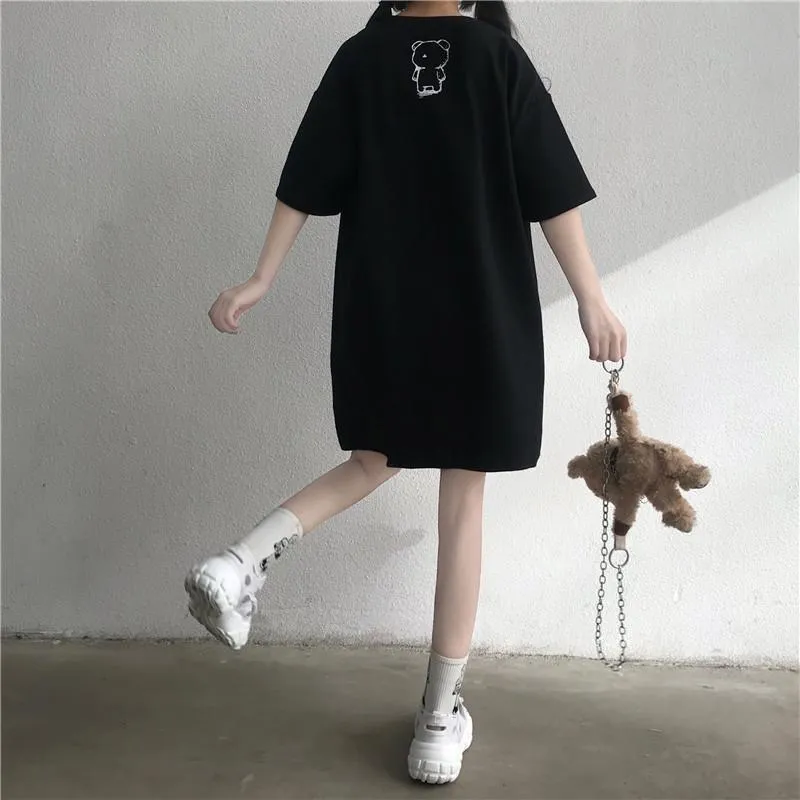 Women's Cartoon Printed Long T-shirt
