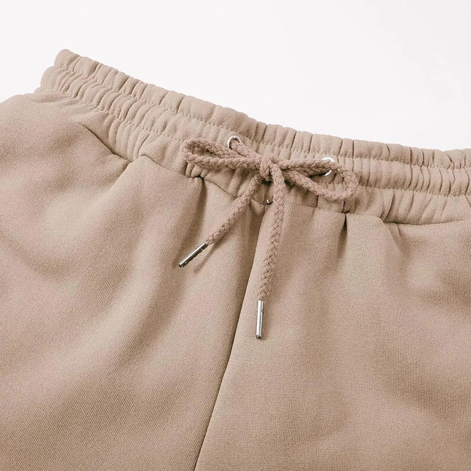 Women's Casual Elastic High Waist Running Sweatpants Business Casual Solid Color Cotton Soft Comfy Trousers Straight Leg Pant
