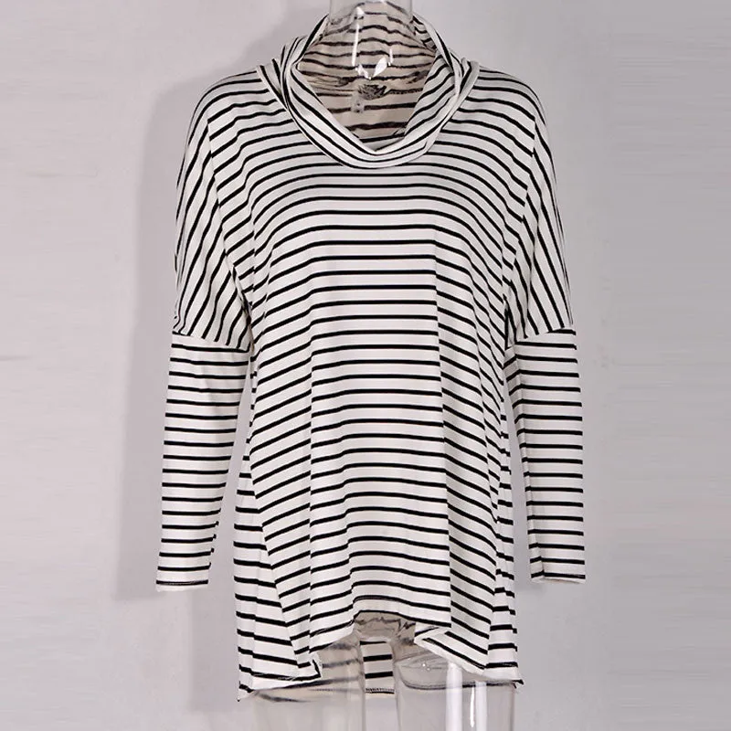 Women's Casual Long-Sleeved Striped Loose T-Shirt