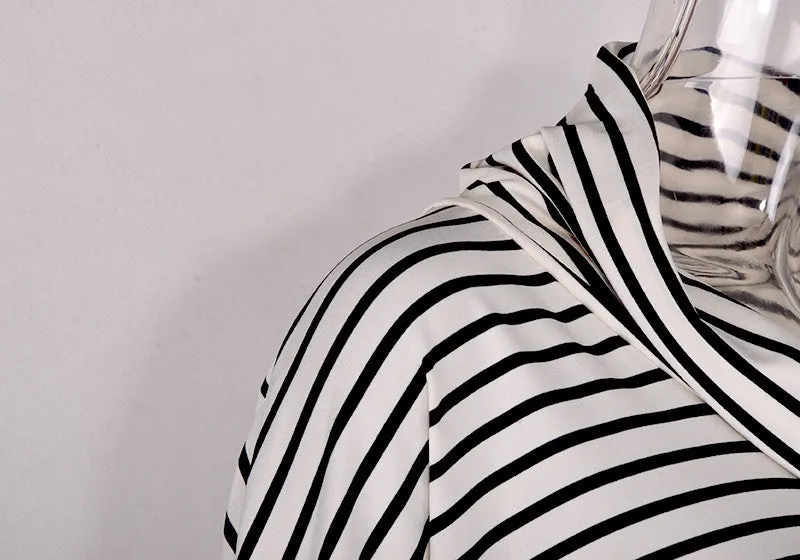Women's Casual Long-Sleeved Striped Loose T-Shirt