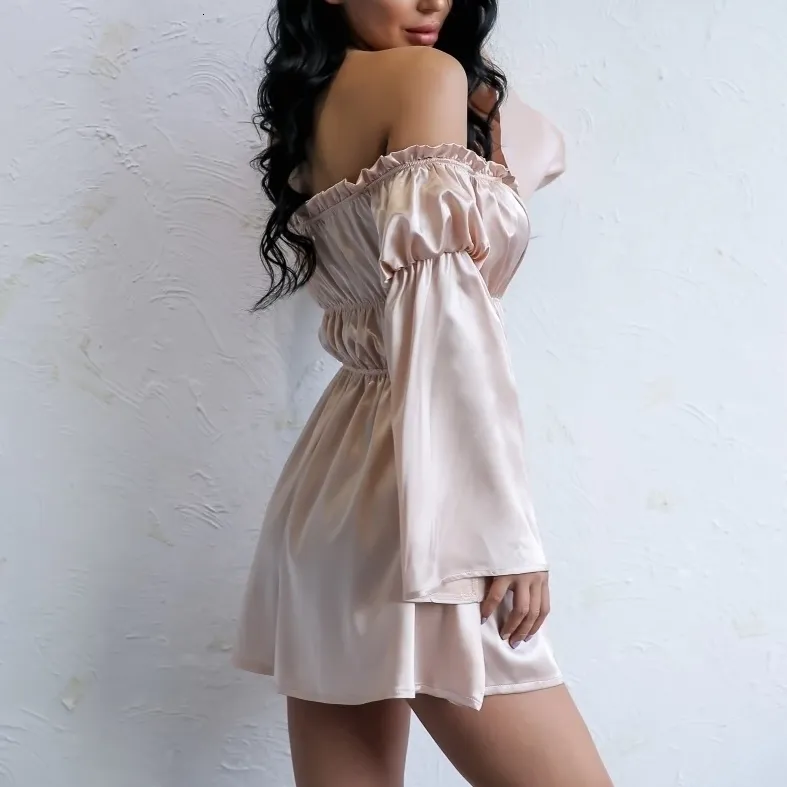 Women's Casual Satin Loose Elastic Off-Shoulder Romper