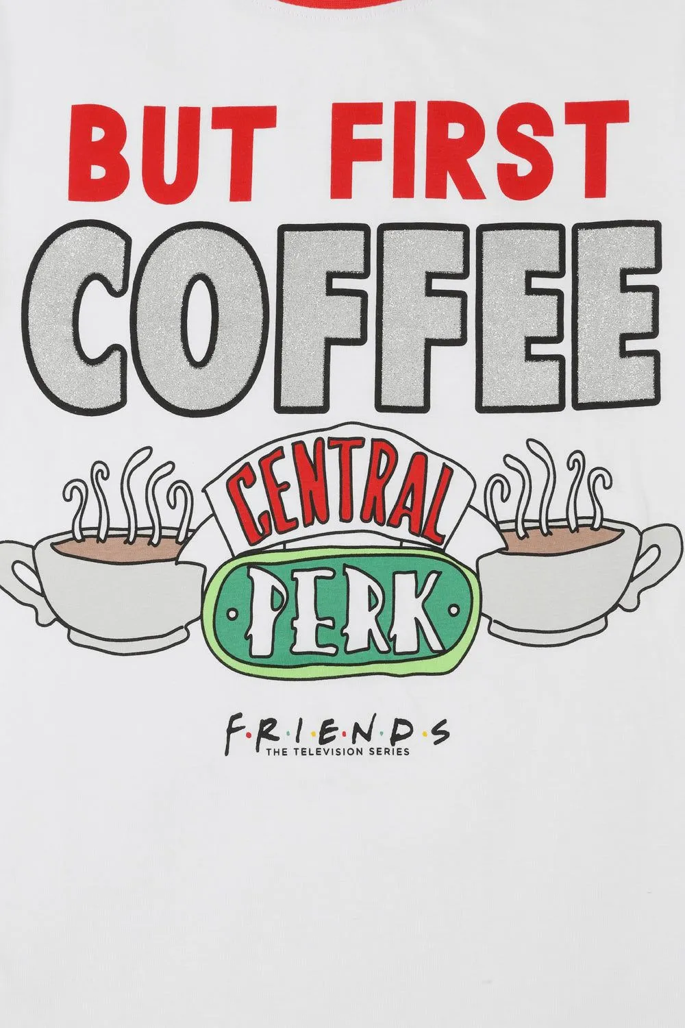 Women's Central Perk Cafe Friends 'But First Coffee' Long Pyjamas