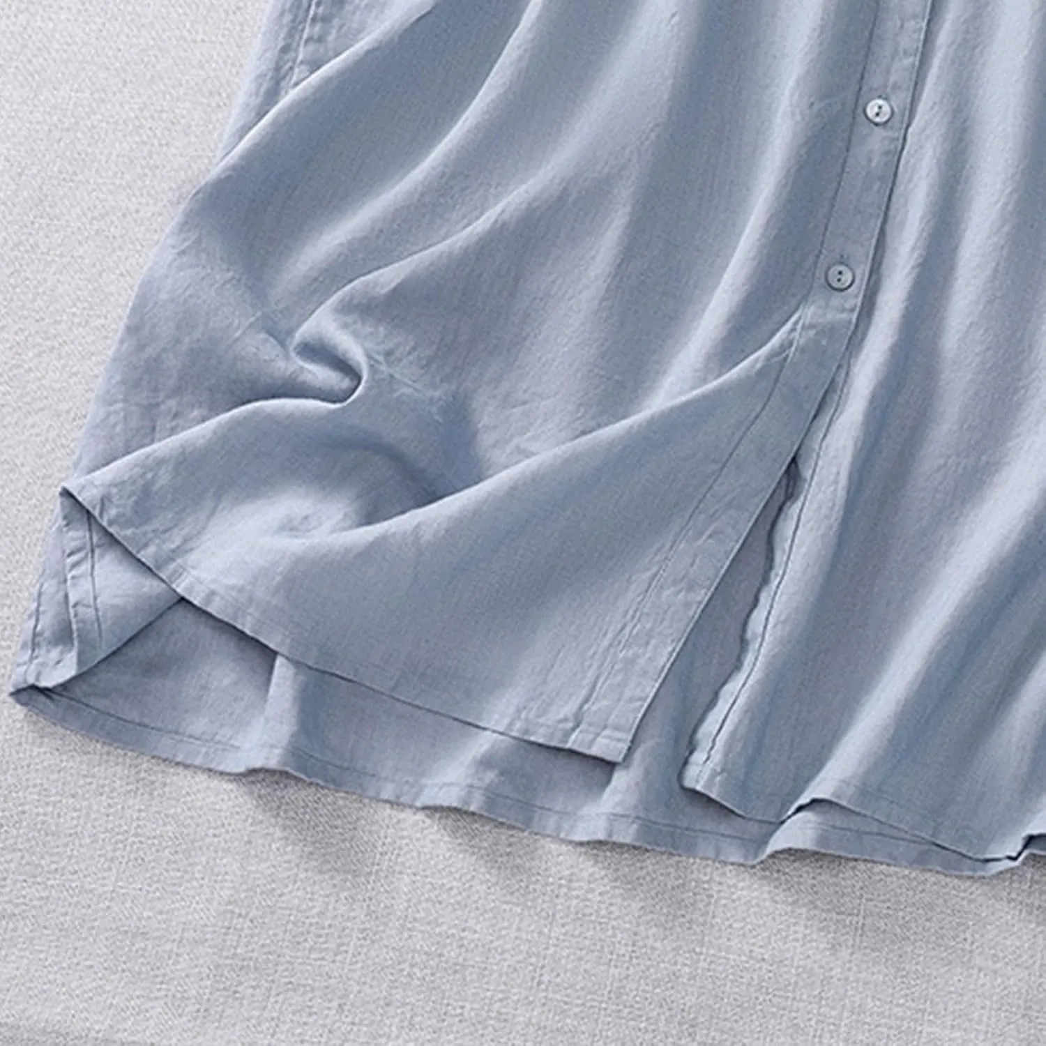 Women's Cotton Liene Dresses Dressy Casual Button Down Lounge Dresses Comfy Cotton Summer Lounge Clothes