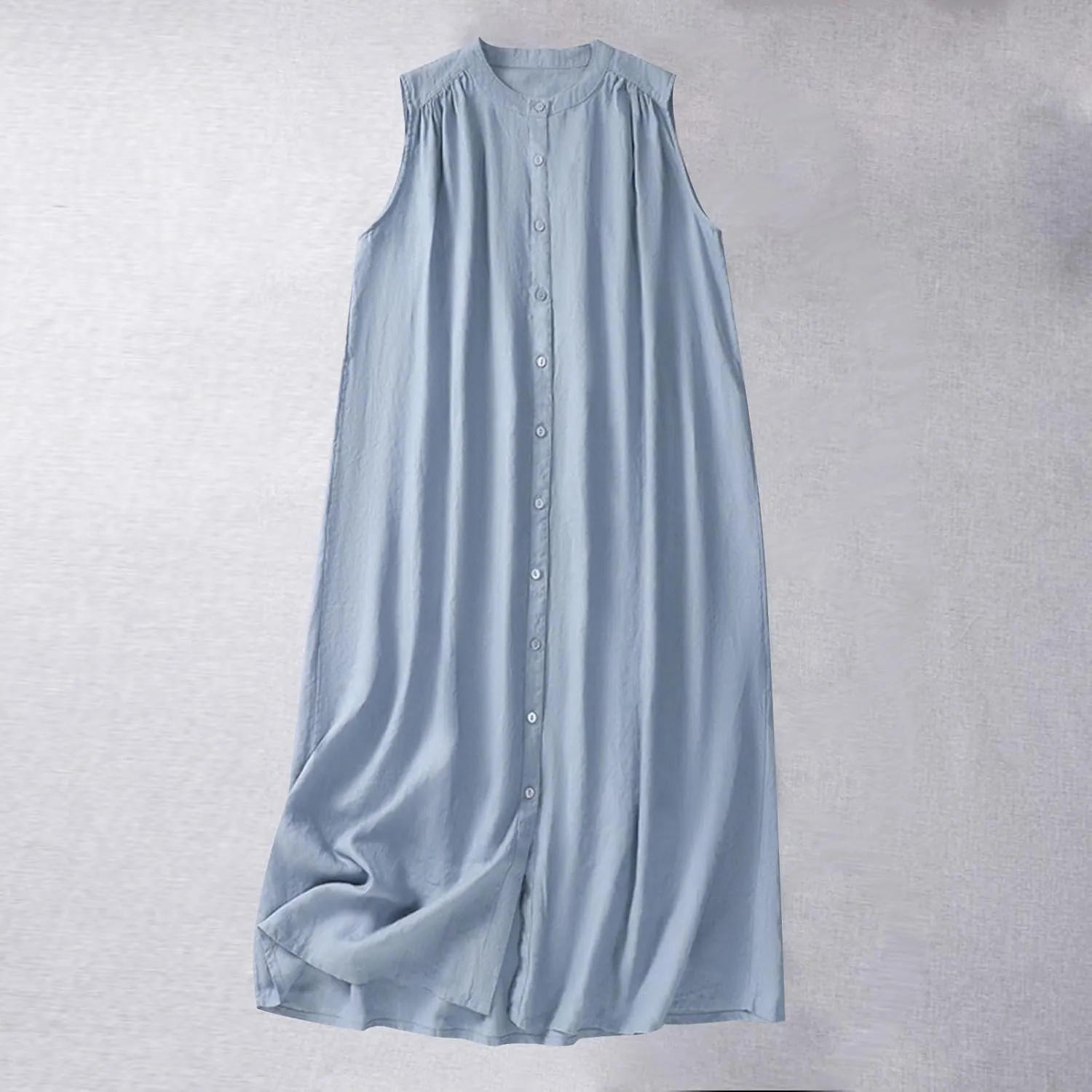Women's Cotton Liene Dresses Dressy Casual Button Down Lounge Dresses Comfy Cotton Summer Lounge Clothes