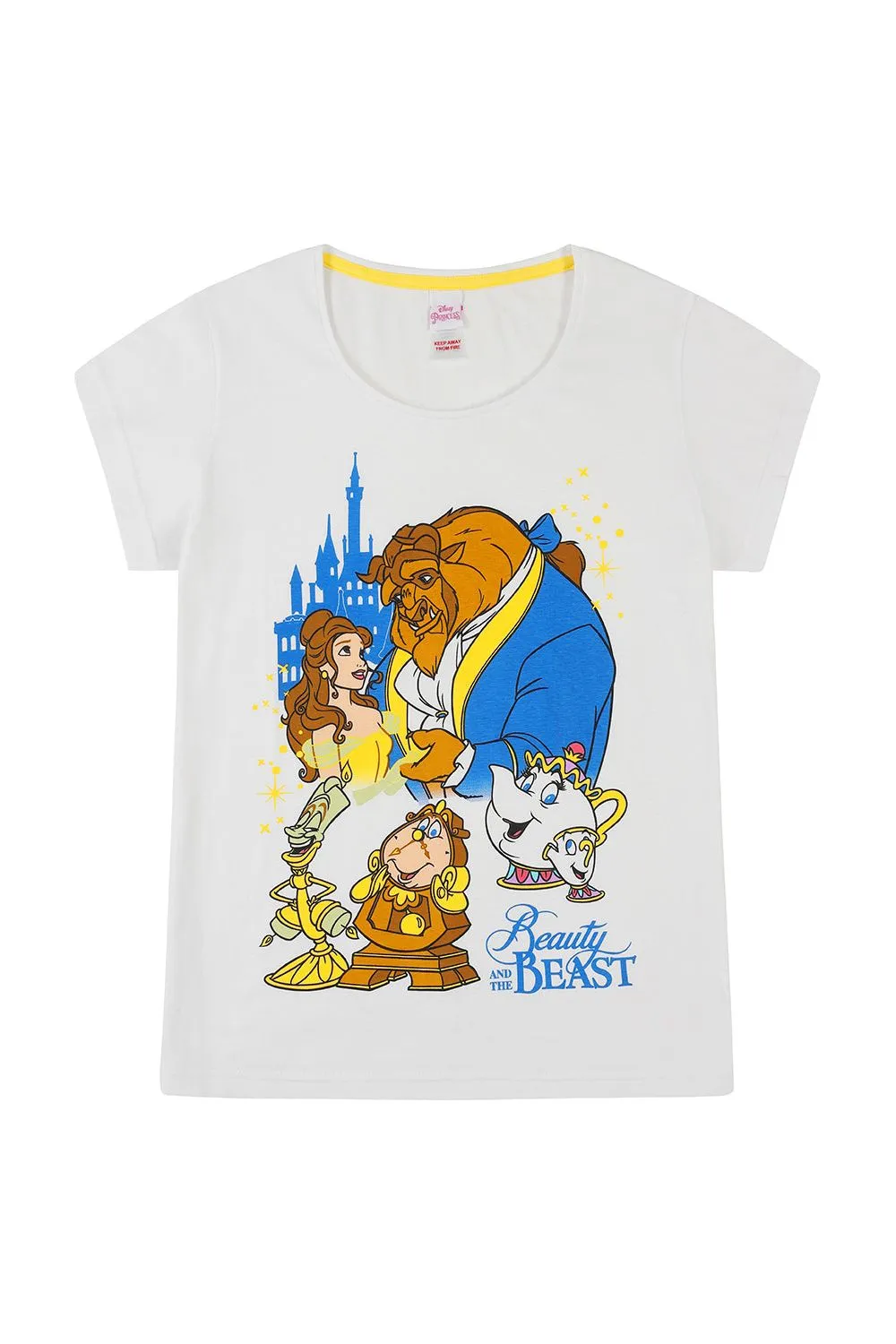 Women's Disney Beauty and The Beast Belle Mrs Potts Long Pyjama set