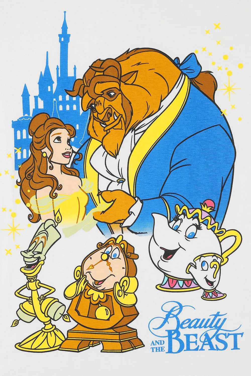 Women's Disney Beauty and The Beast Belle Mrs Potts Long Pyjama set