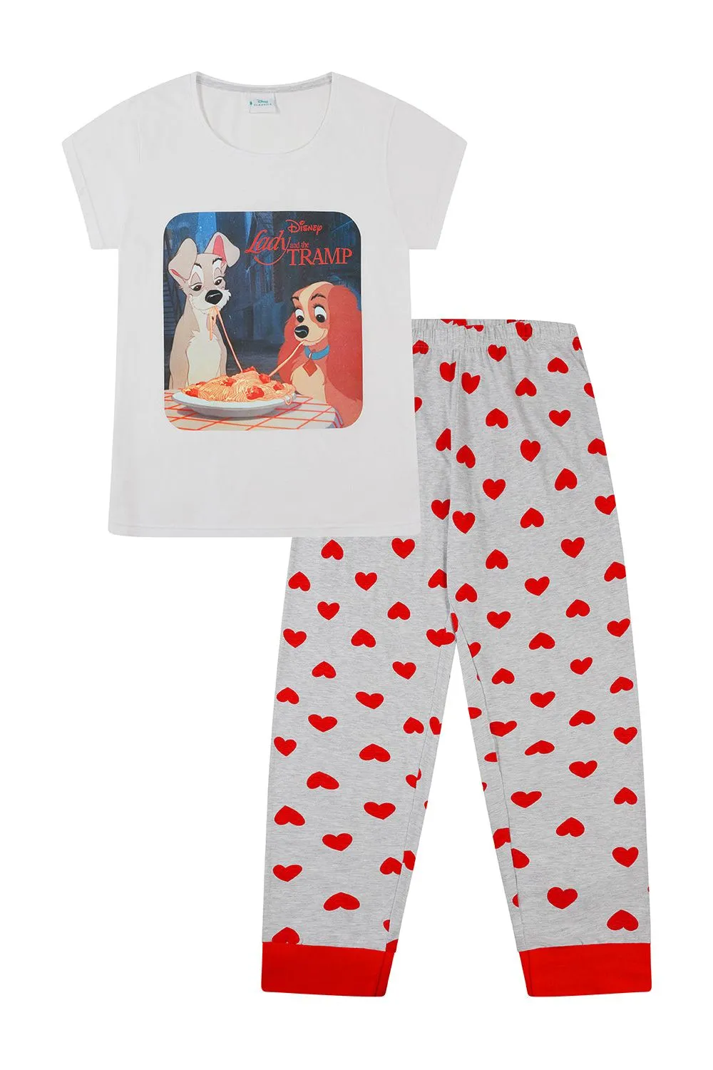 Women's Disney Lady and The Tramp Heart Long Pyjamas
