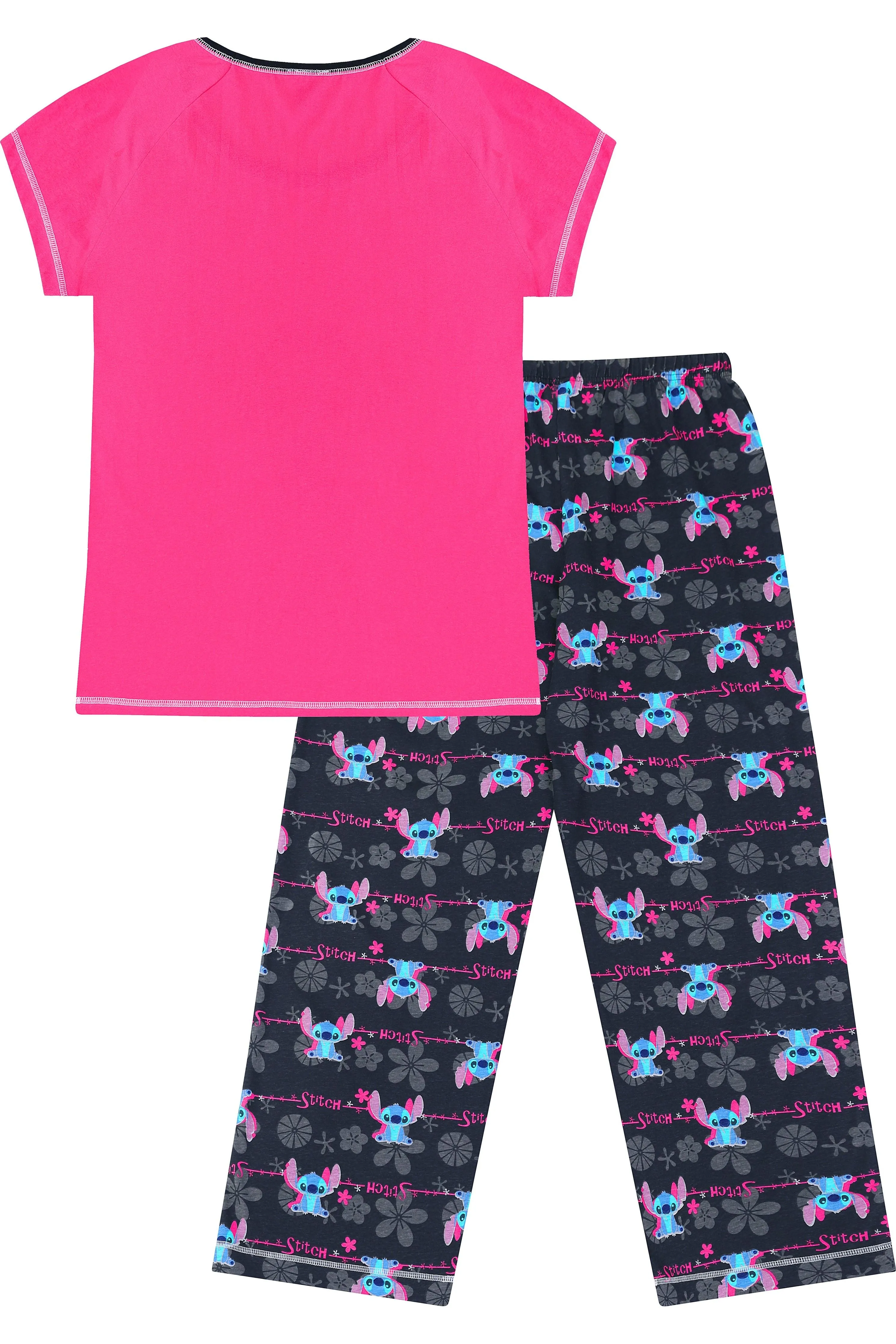 Womens Disney Lilo and Stitch 'I Hate Mornings' Long Pyjamas
