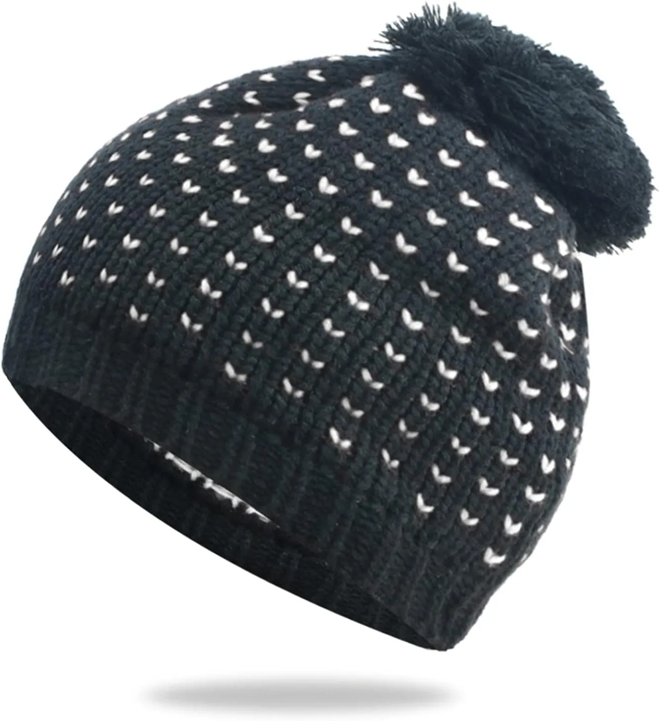 Womens eanies for Winter Chunky Cable Knit Pompom Warm Hat Beanie for Women Girls