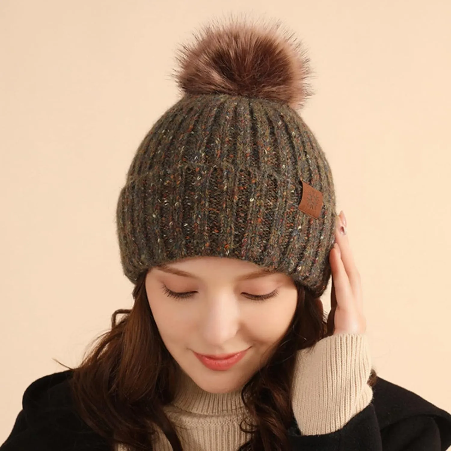 Womens eanies for Winter Pompom Beanie Hats Warm kull Cap Beanie for Women Girls