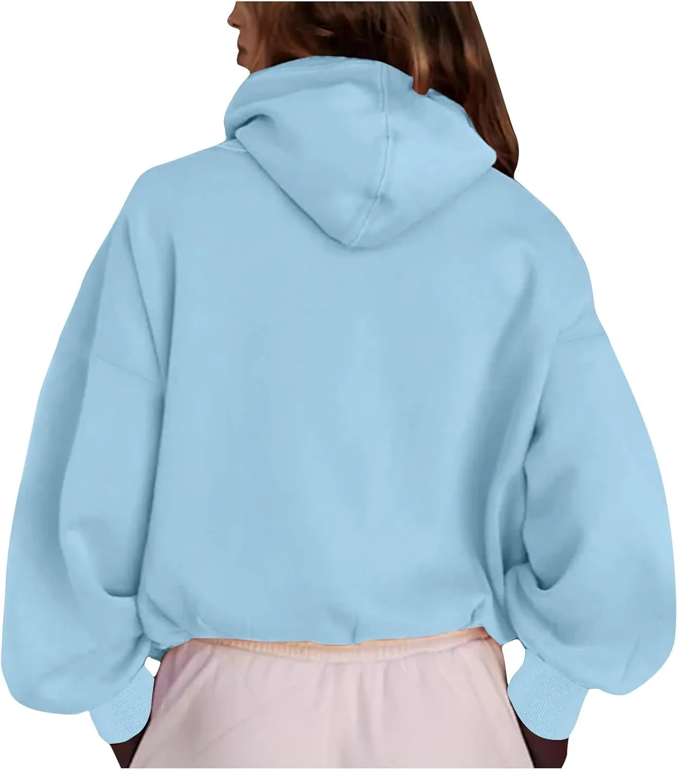 Womens Fall Fashion 2025 Half Zip Cropped Sweatshirt Long Sleeve Stand Collar Oversized Casual Y2k Pullover Top Shirt