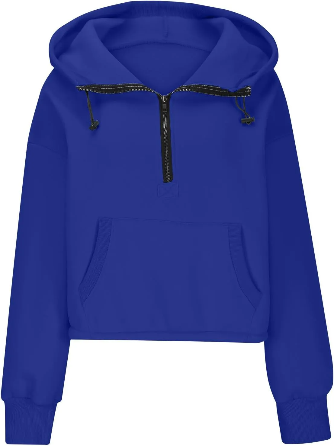 Womens Fall Fashion 2025 Half Zip Cropped Sweatshirt Long Sleeve Stand Collar Oversized Casual Y2k Pullover Top Shirt
