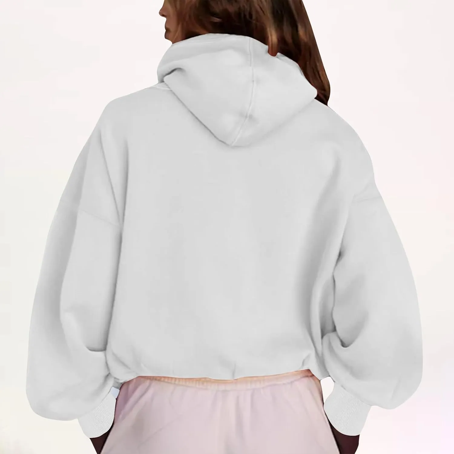 Womens Fall Fashion 2025 Half Zip Cropped Sweatshirt Long Sleeve Stand Collar Oversized Casual Y2k Pullover Top Shirt