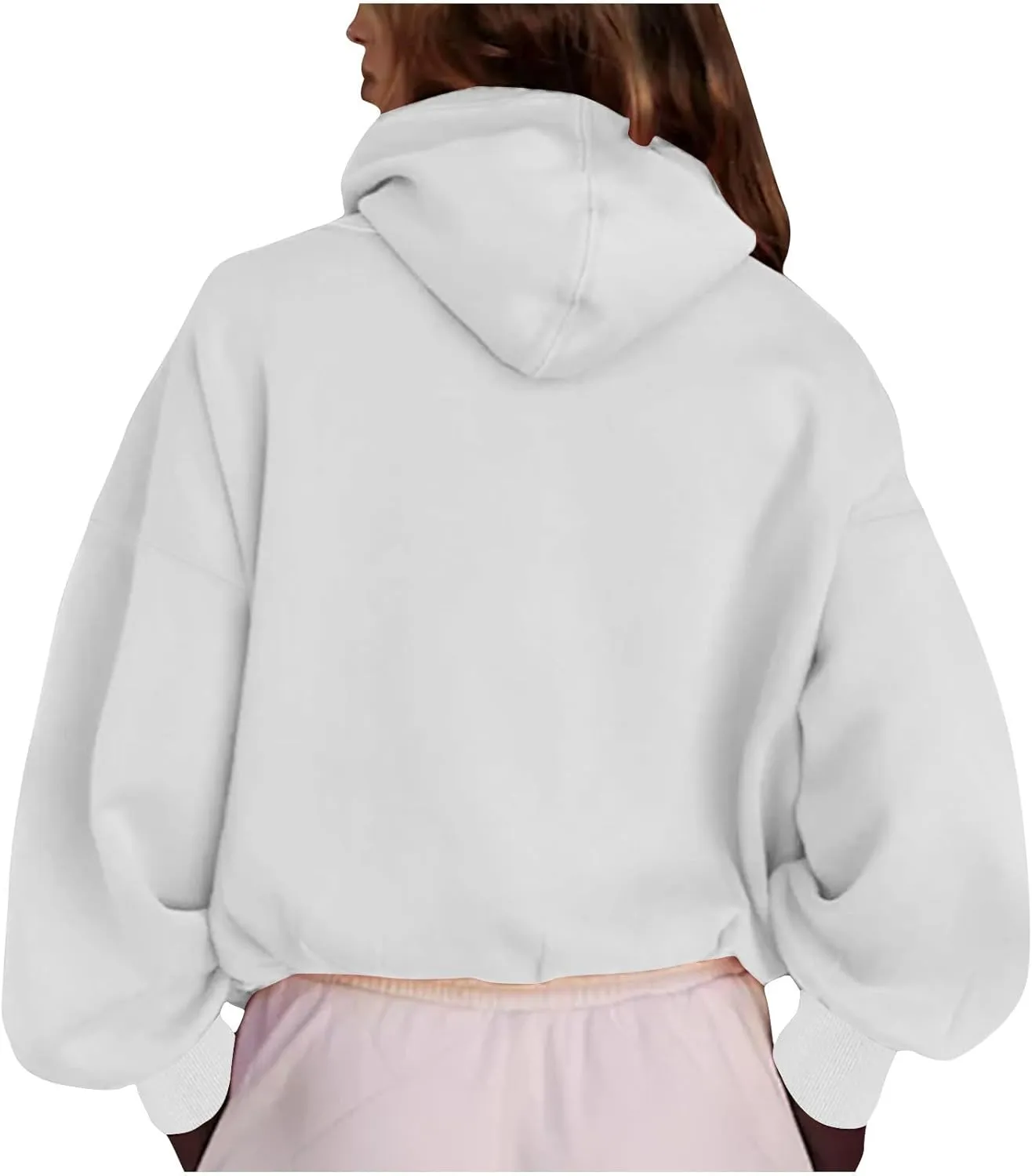 Womens Fall Fashion 2025 Half Zip Cropped Sweatshirt Long Sleeve Stand Collar Oversized Casual Y2k Pullover Top Shirt