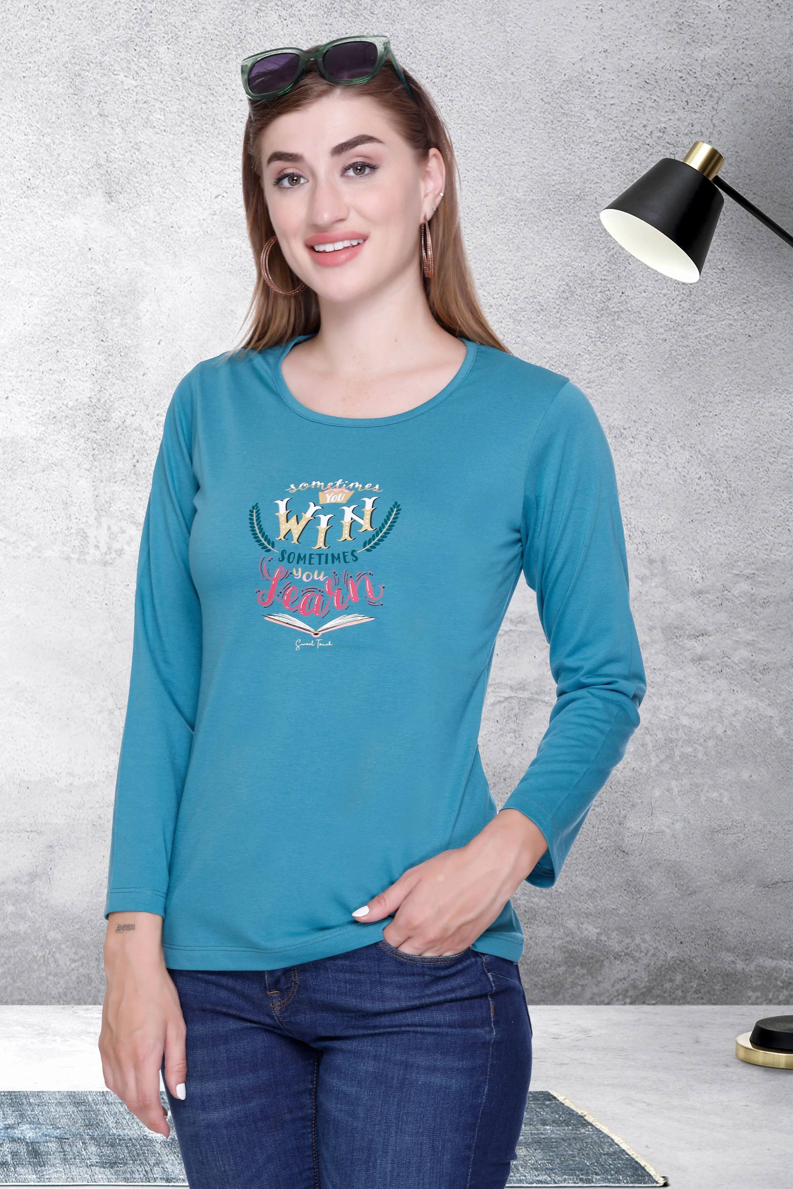 Women's Full Sleeve Cotton Graphic Top