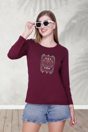 Women's Full Sleeve Cotton Graphic Top