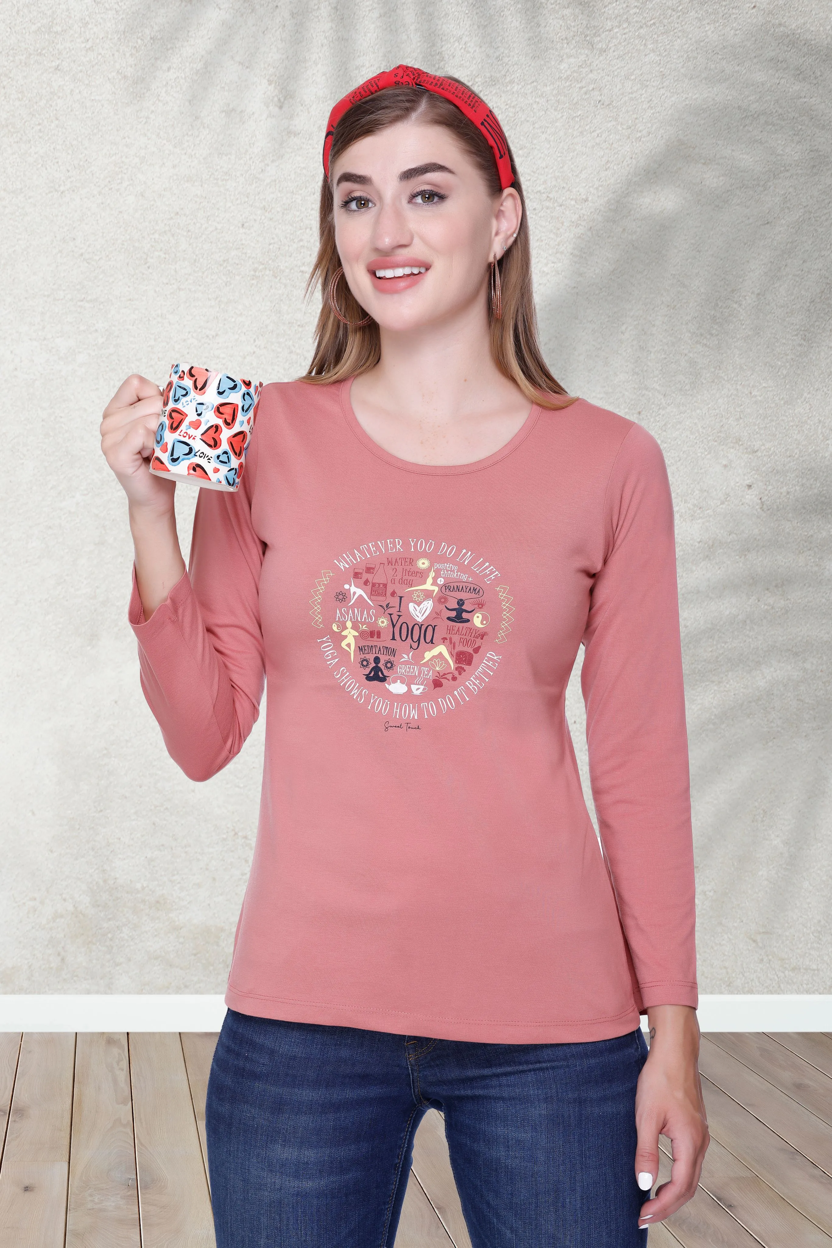 Women's Full Sleeve Cotton Graphic Top