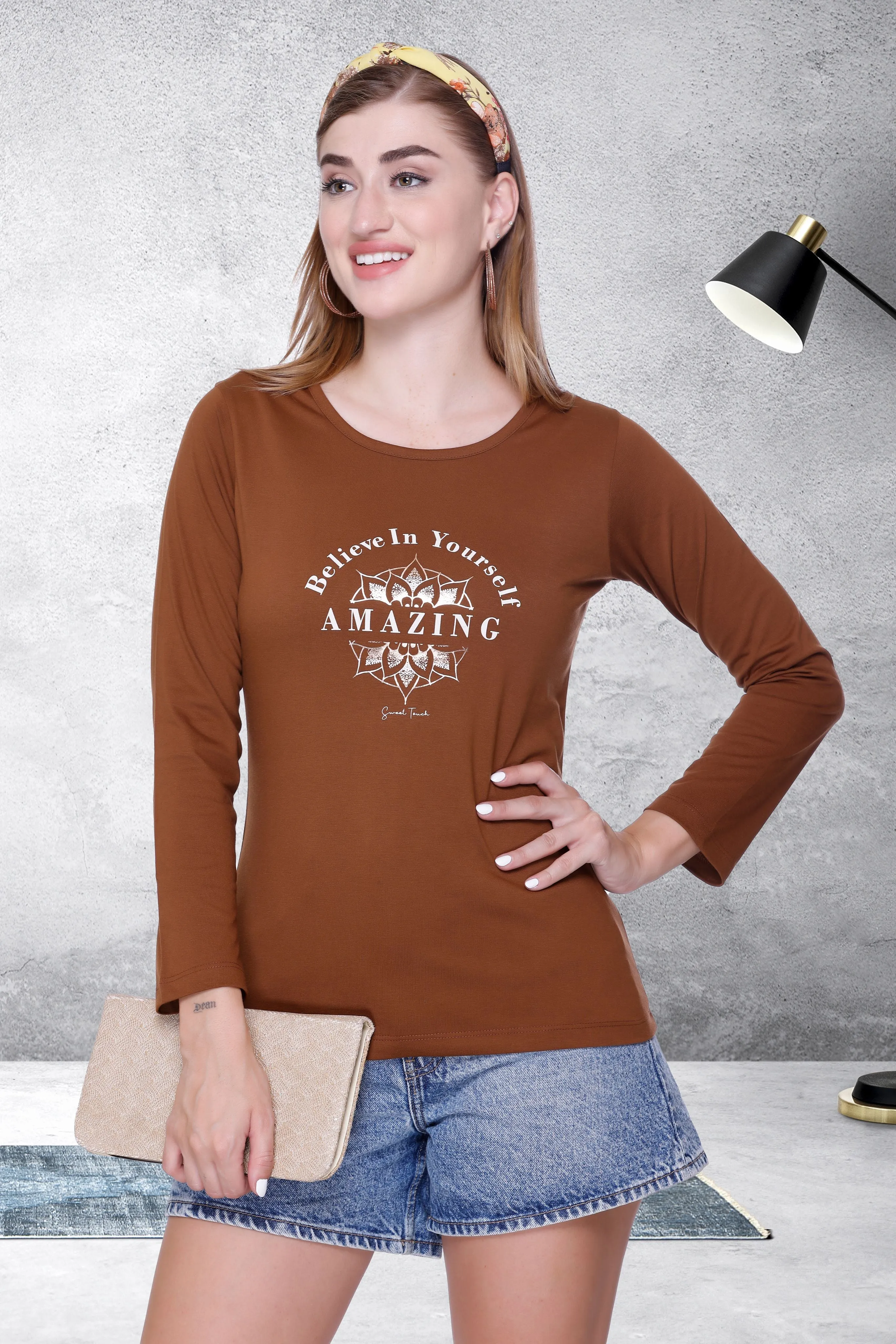 Women's Full Sleeve Cotton Graphic Top