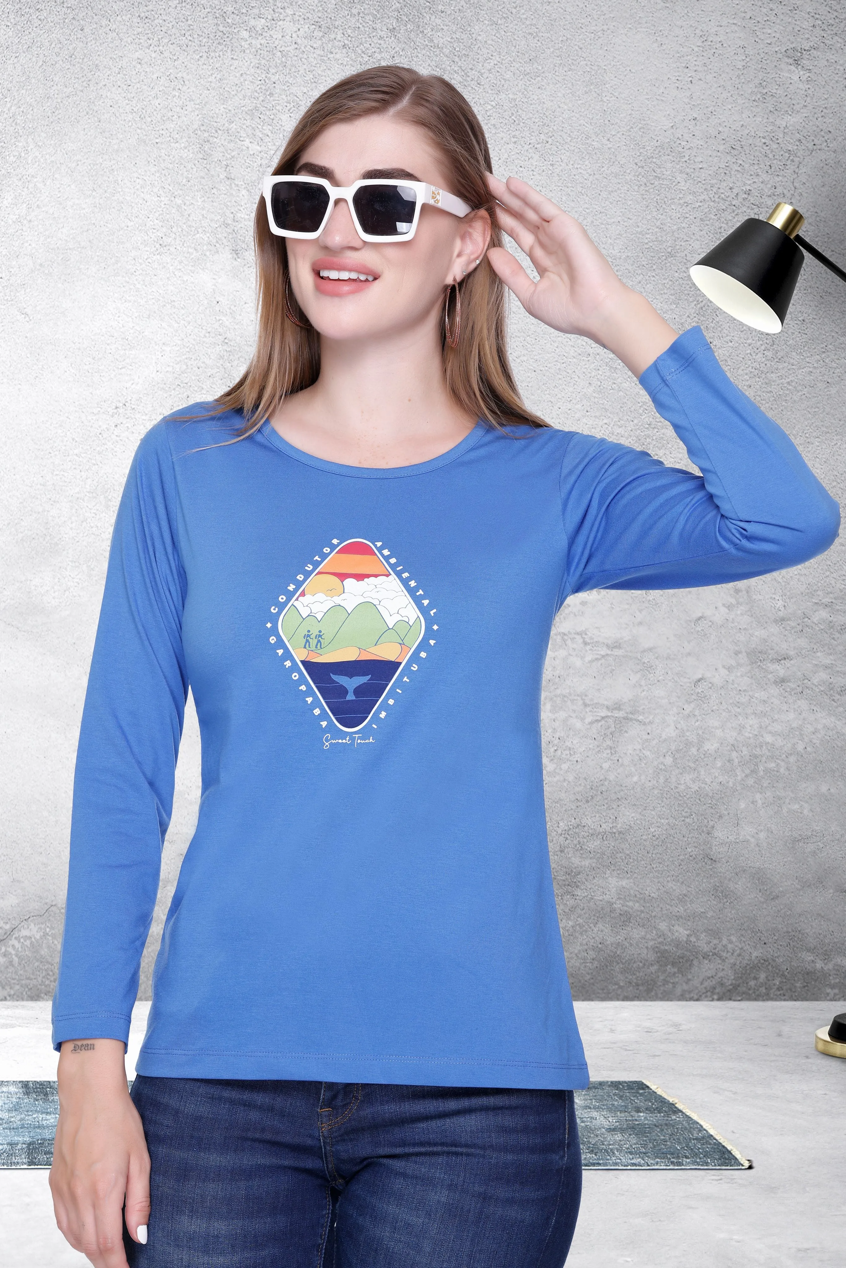 Women's Full Sleeve Cotton Graphic Top