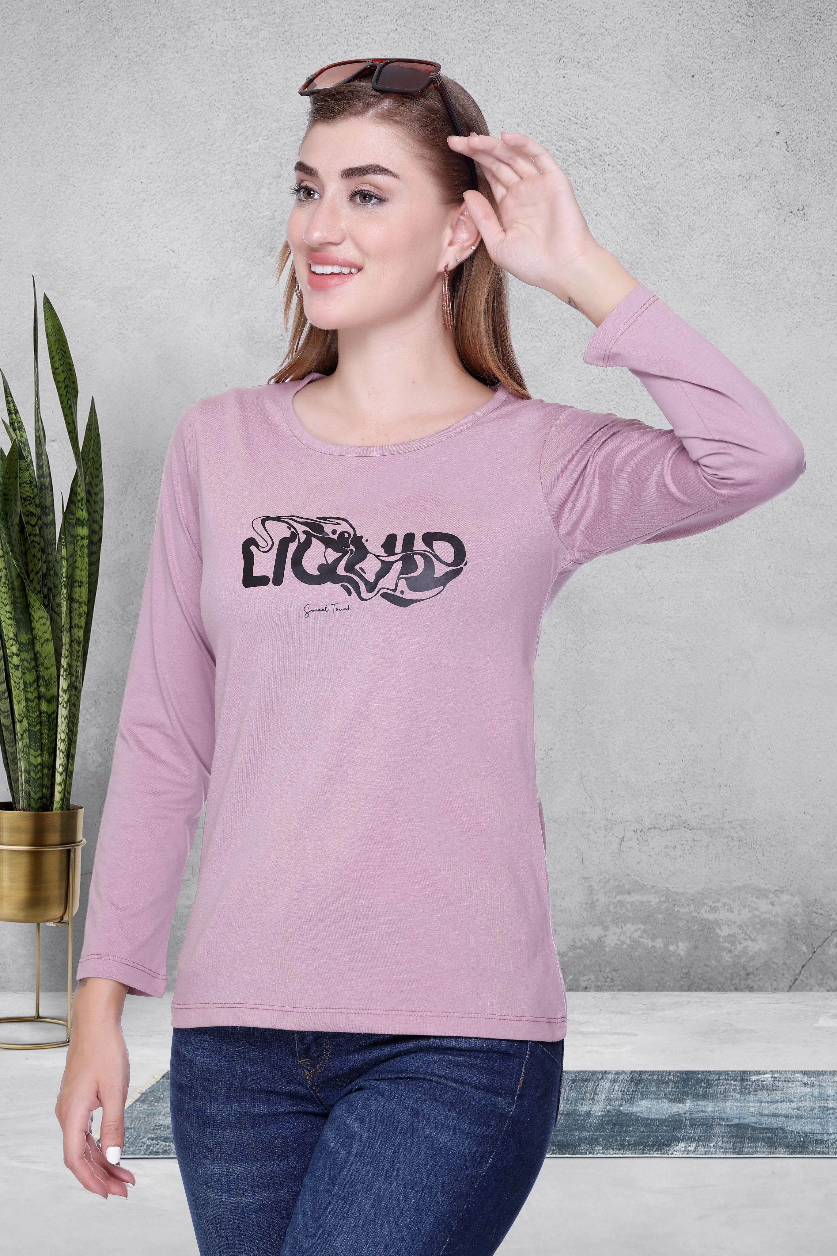 Women's Full Sleeve Cotton Graphic Top