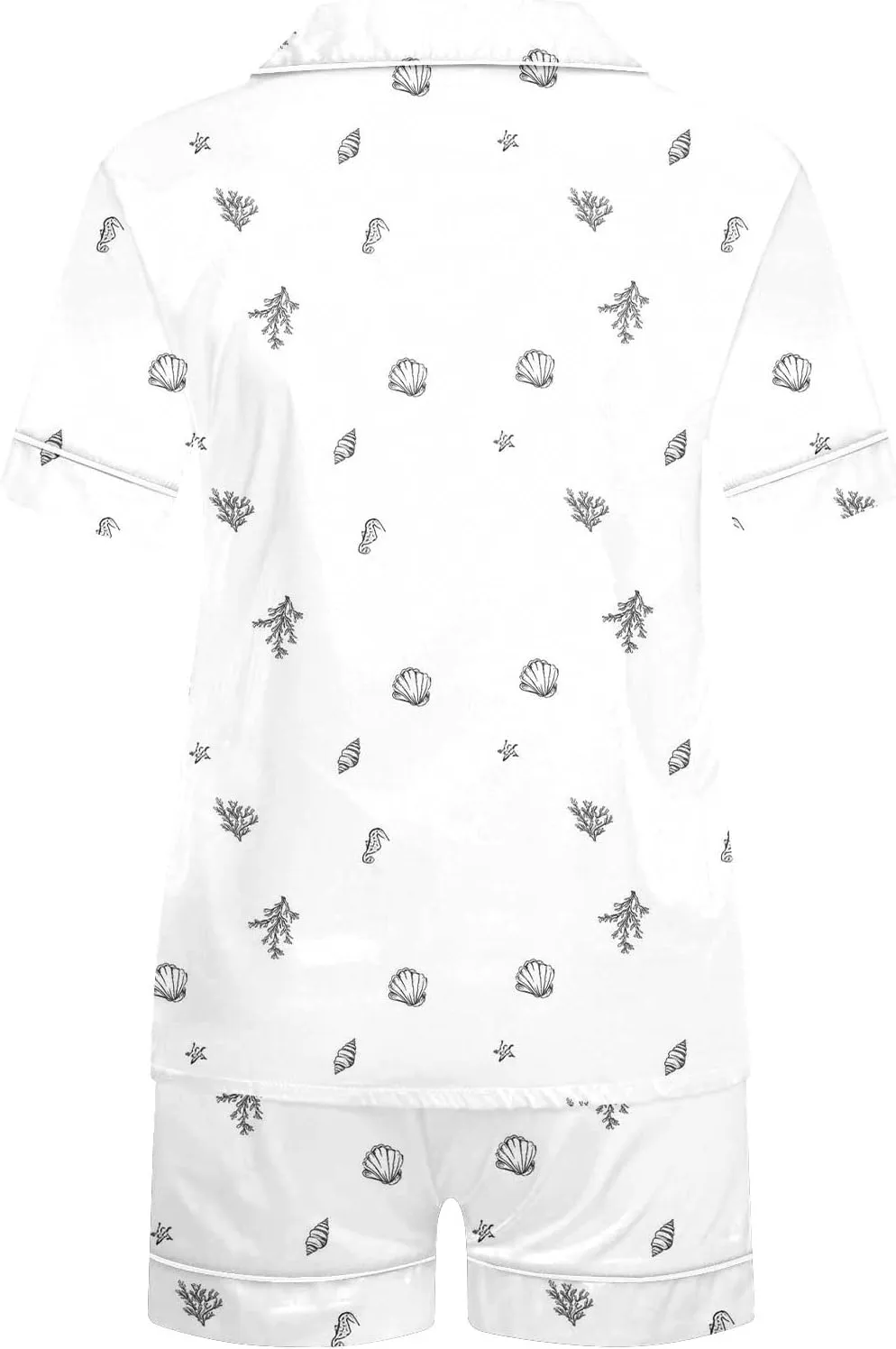 Women's Funny Graphic Comfy Pajama Sets, Fashion Y2k Short Sleeve Button Down Loose Sleepwear Tops and Shorts