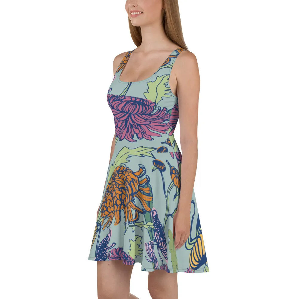 Women’s Garden Design Flared Dress, lioness-love