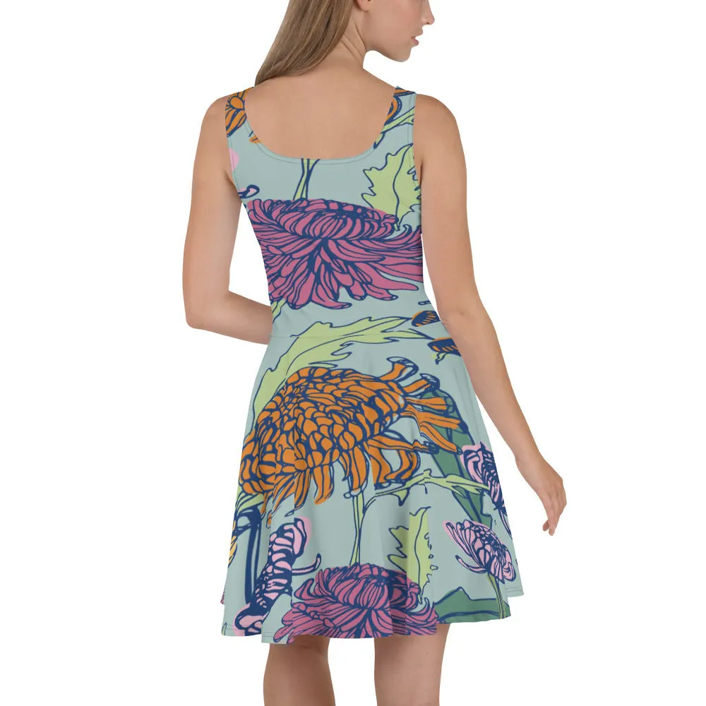 Women’s Garden Design Flared Dress, lioness-love