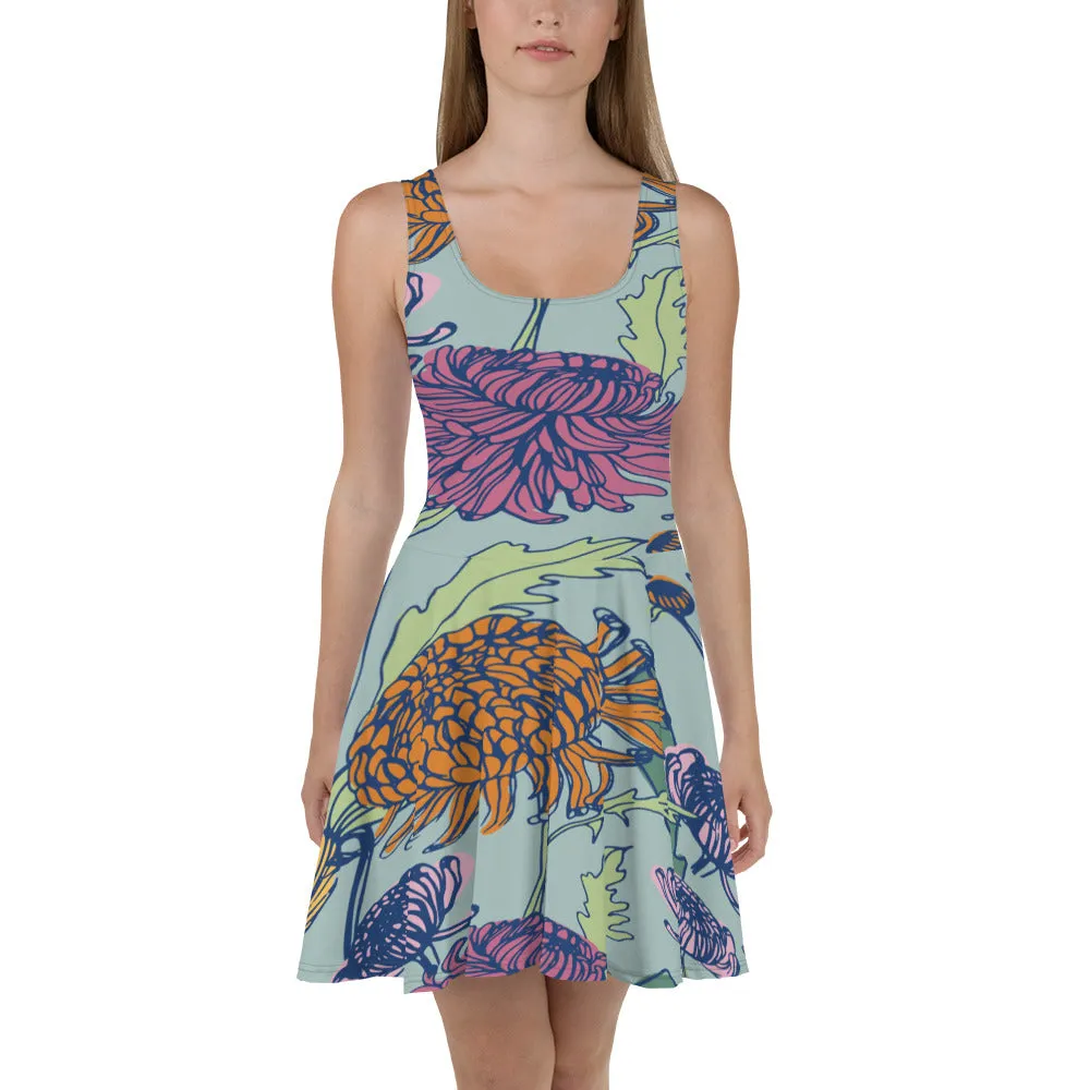 Women’s Garden Design Flared Dress, lioness-love