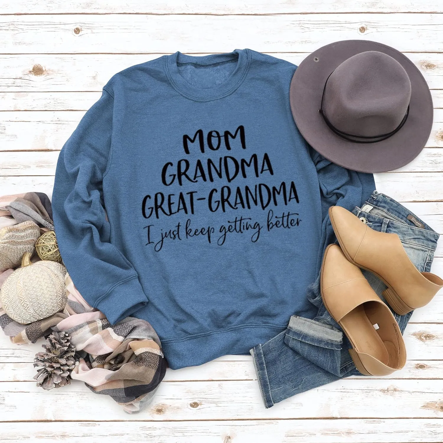 Womens Great Grandma Sweatshirt Crewneck Casual Pullover Loose Comfy Grandma Gifts Shirts Top
