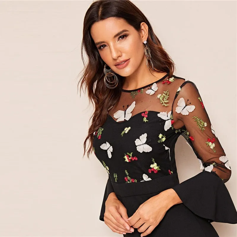 Women's High-Waist Slim Long Dress