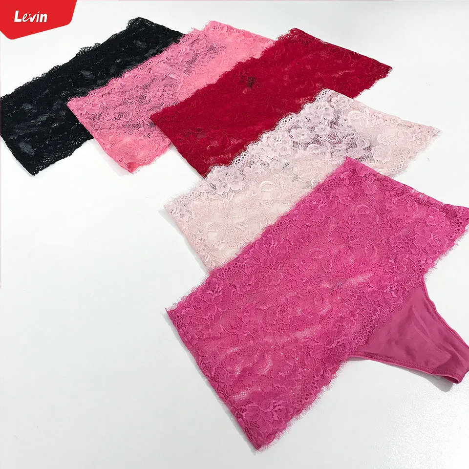 Women’s  High Waisted Lace Top Sexy Thongs