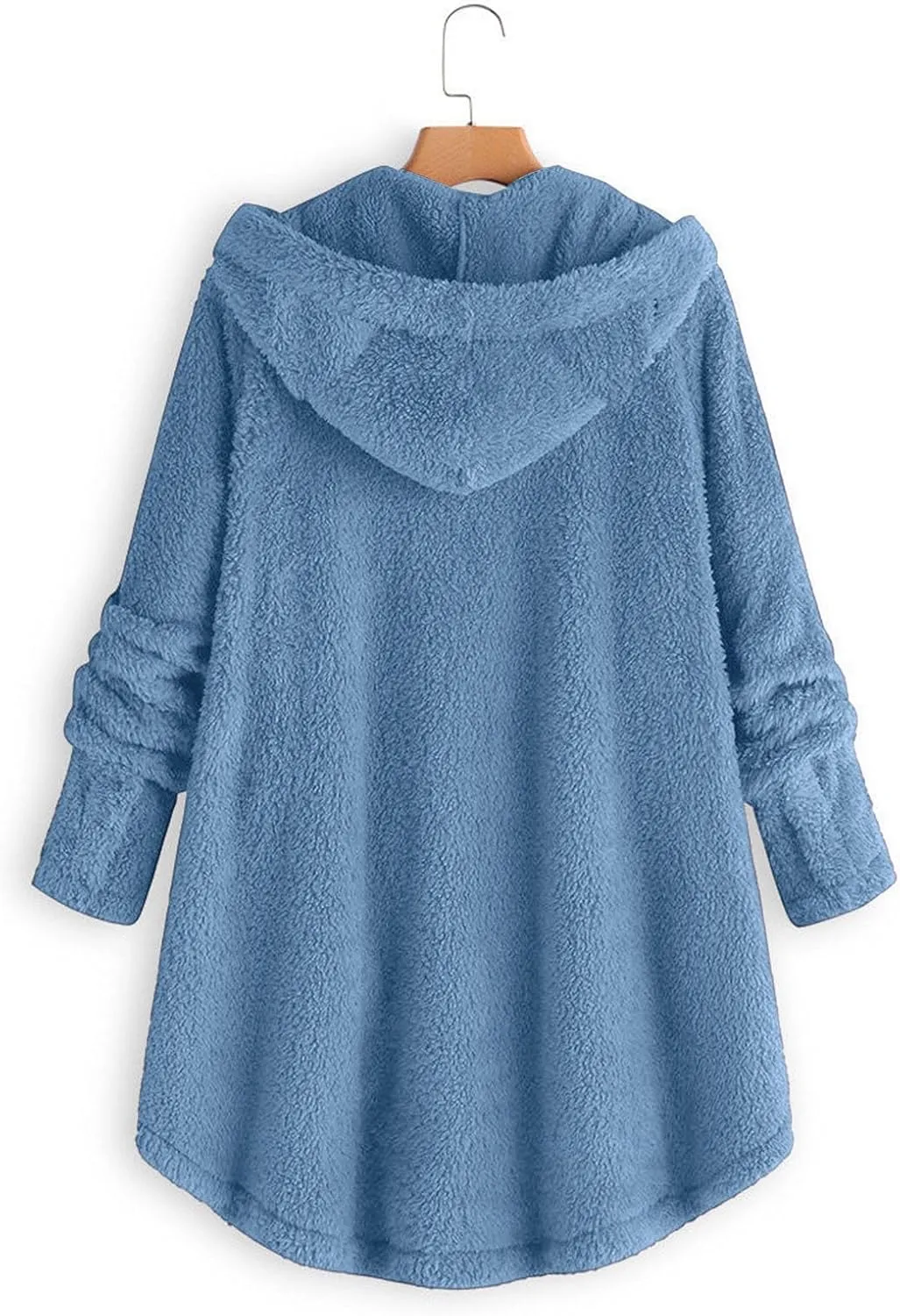 Women's Hoodies Coat Cat Ear Cap Plush Tops Fashion Loose Plus Size Button Long Sleeve Stitching Pullover Sweaters