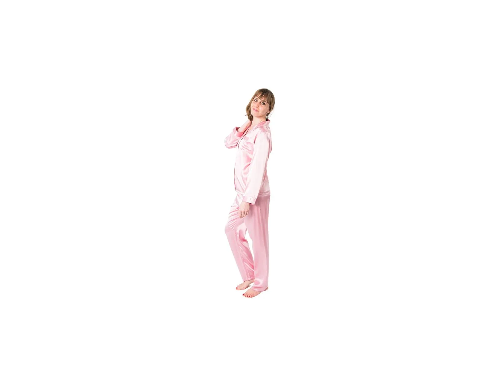 Women's Mulberry Silk Pajama Set Pink