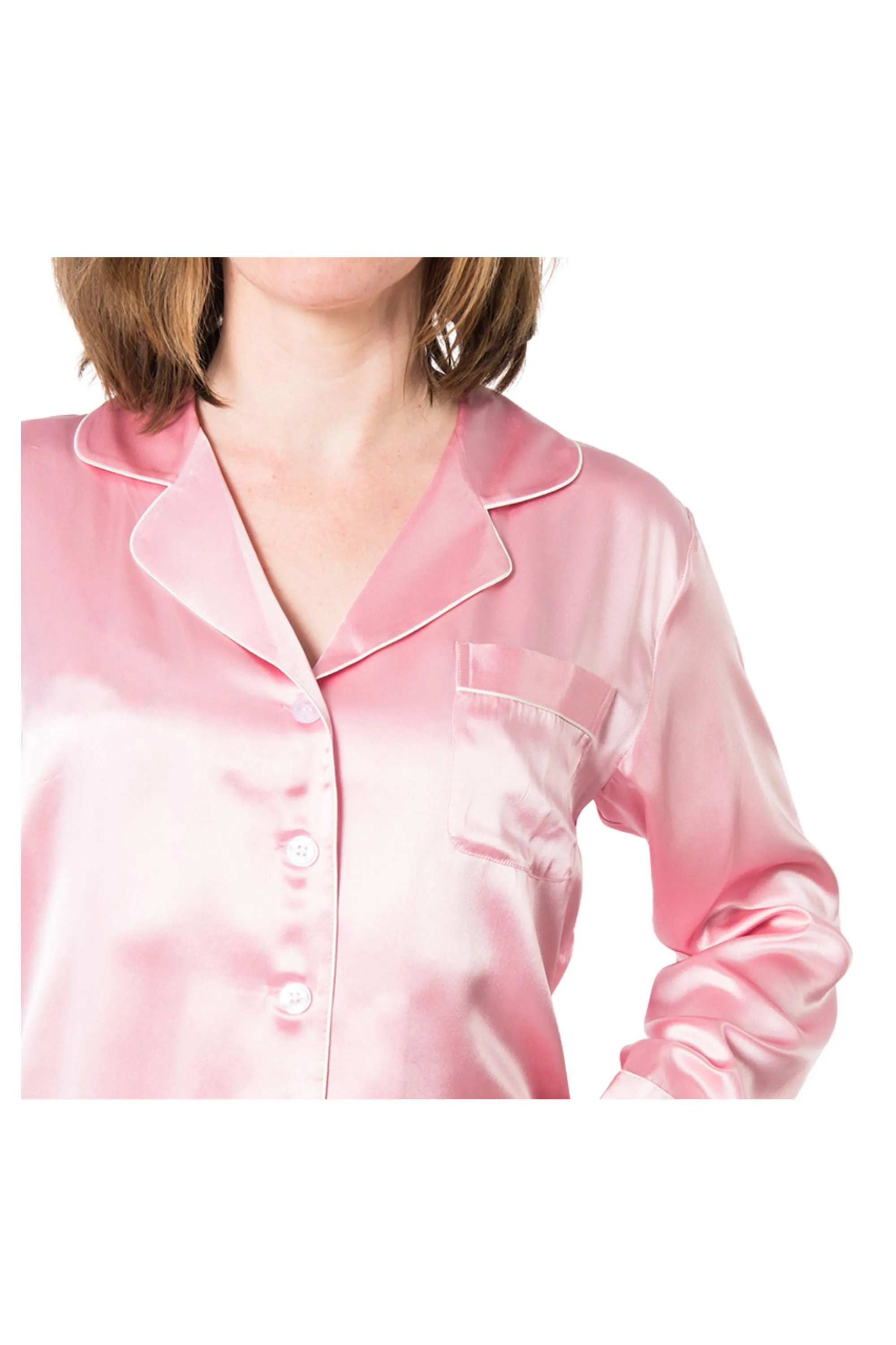 Women's Mulberry Silk Pajama Set Pink