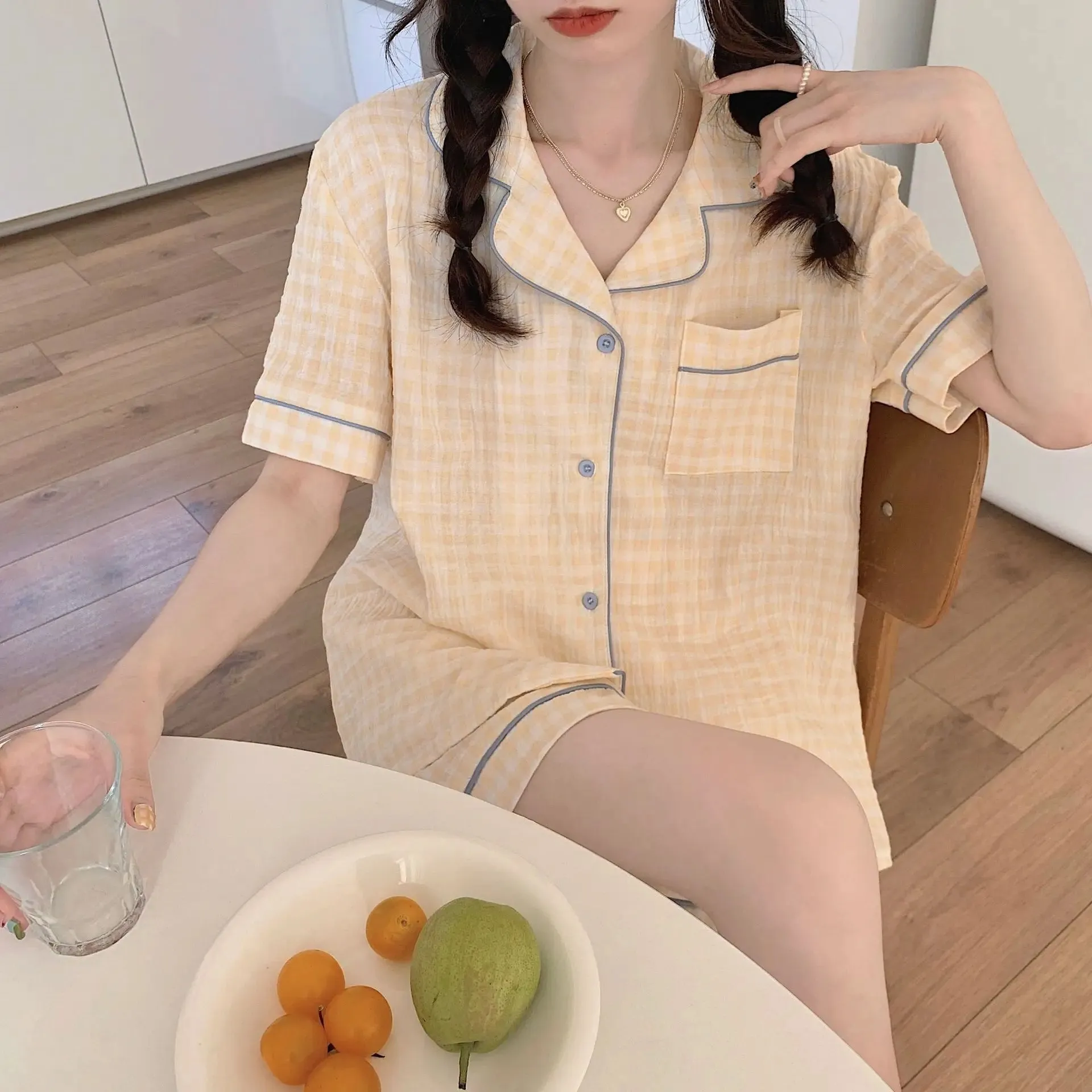 Women's Pajamas Homewear Set of New Spring and Summer Sweet Leisure Homewear Short-Sleeved Shorts Student Pajamas Homewear Sets