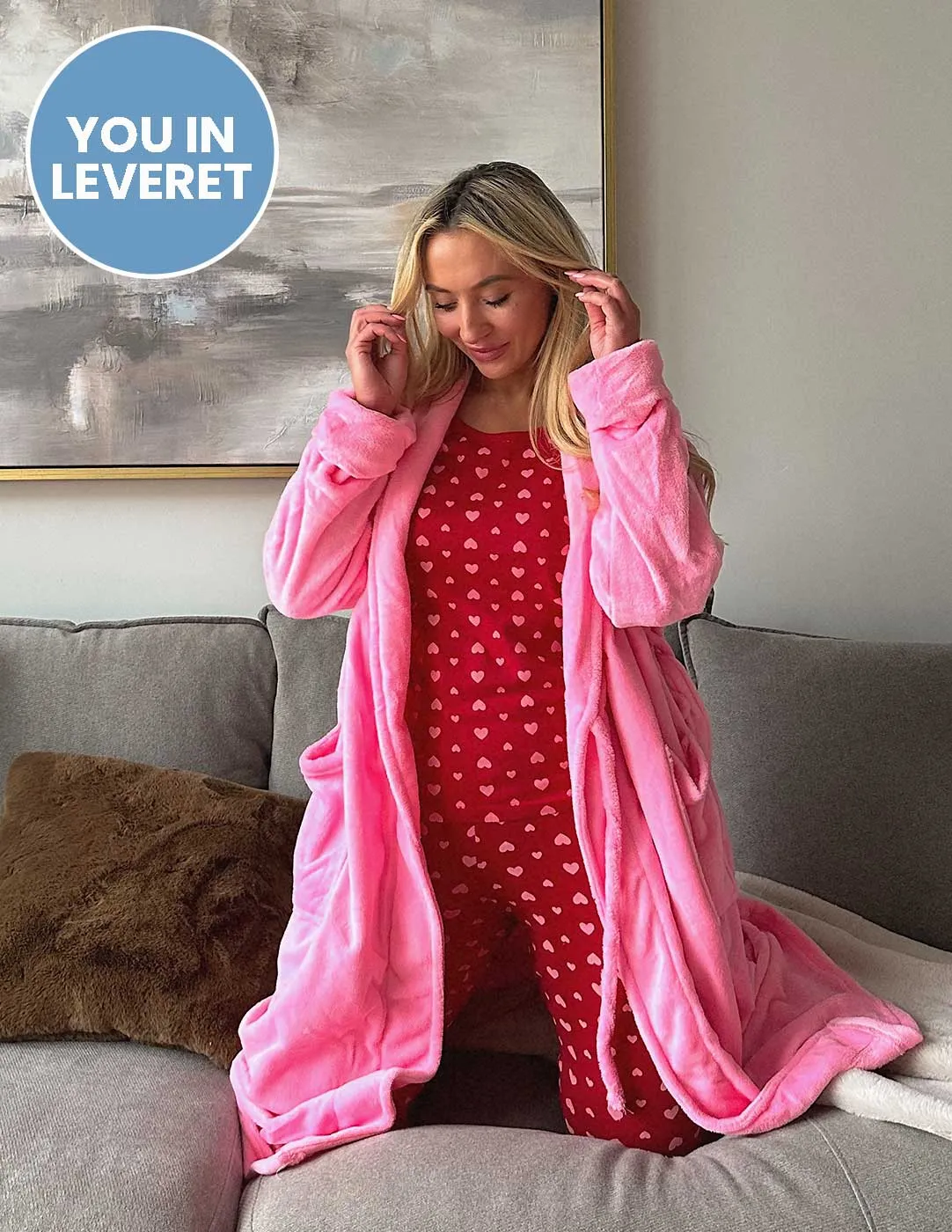 Women's Pink Hearts Pajamas