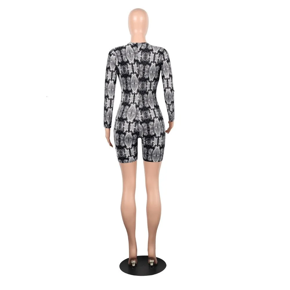 Women's Polyester Skinny V-Neck Leopard Romper