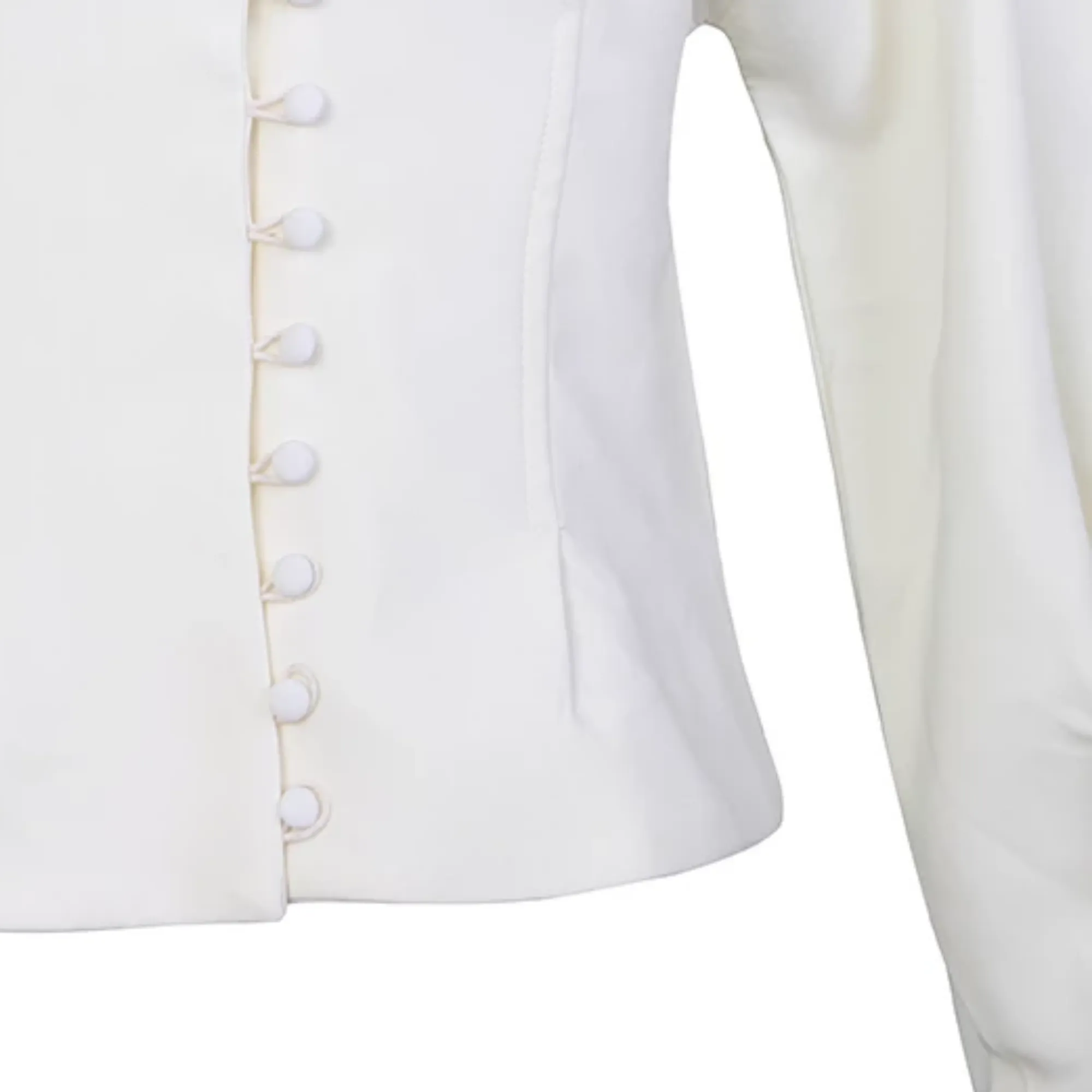 Women's Polyester V-Neck Lantern-Sleeved Slim Blouse