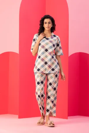 Women’s Printed Cord Set With Lapel Collar