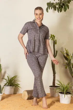 Women’s Printed Peplum Cord Set
