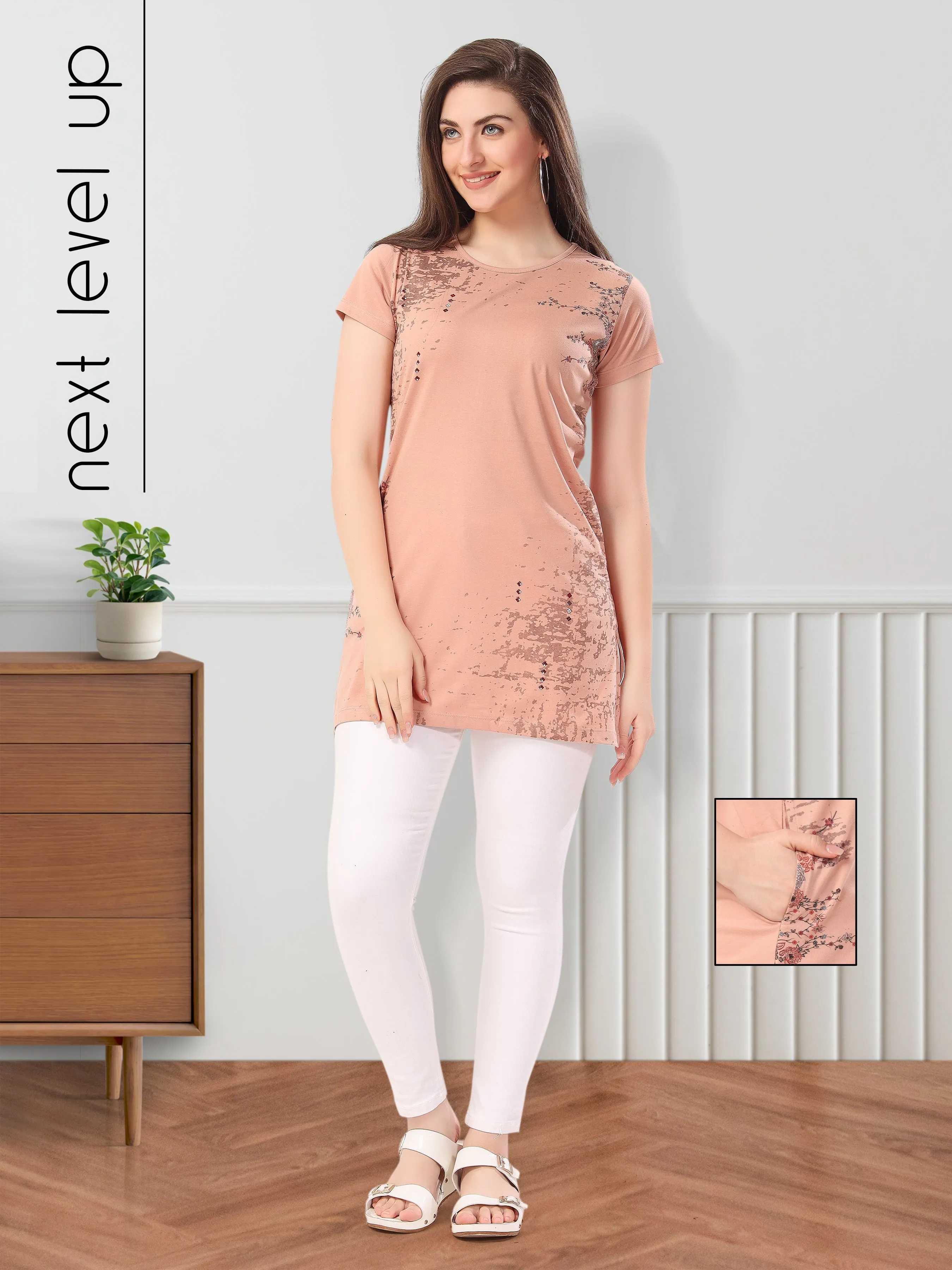 Women’s Printed Premium Cotton Long Top