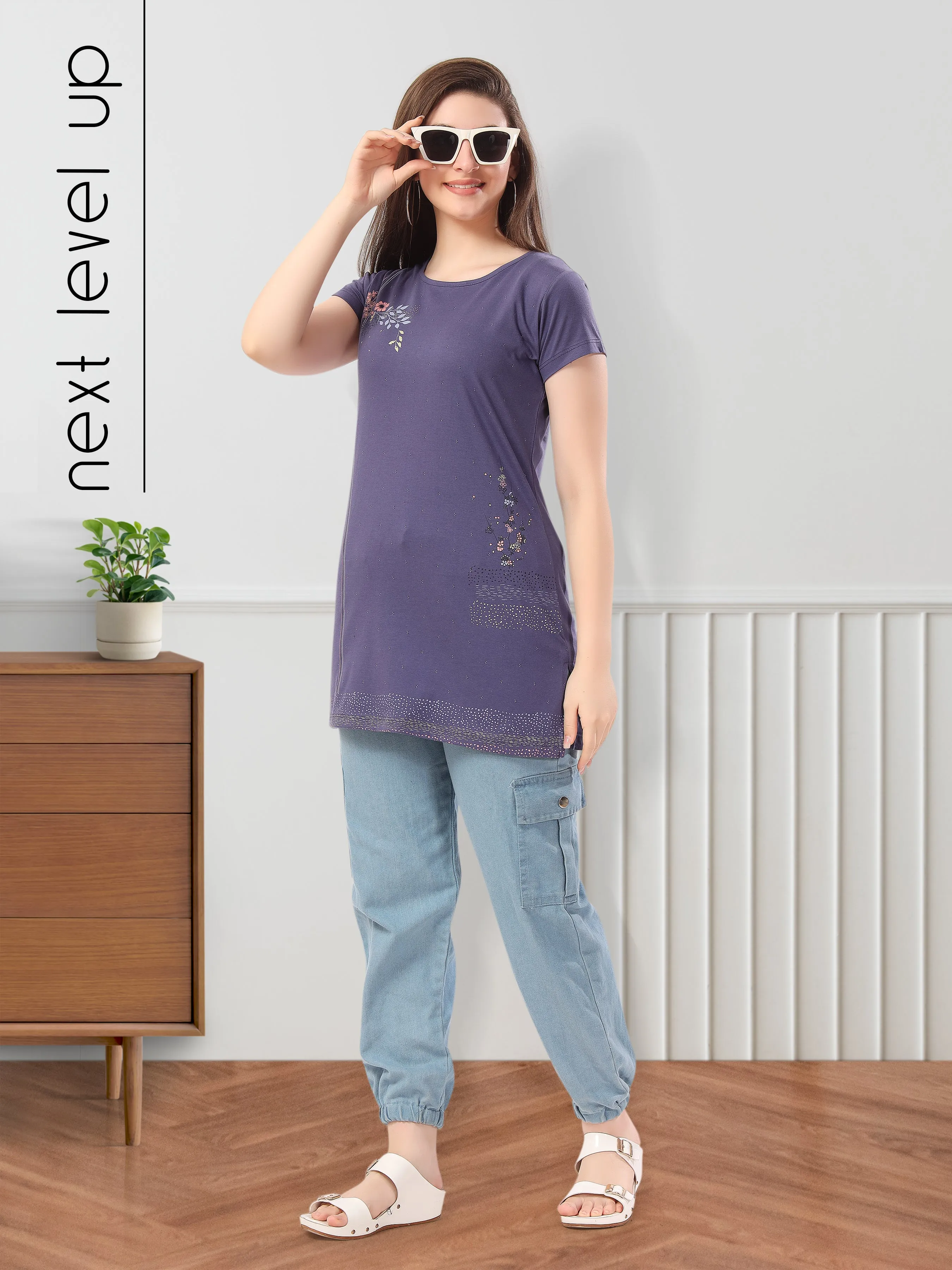 Women’s Printed Premium Cotton Long Top