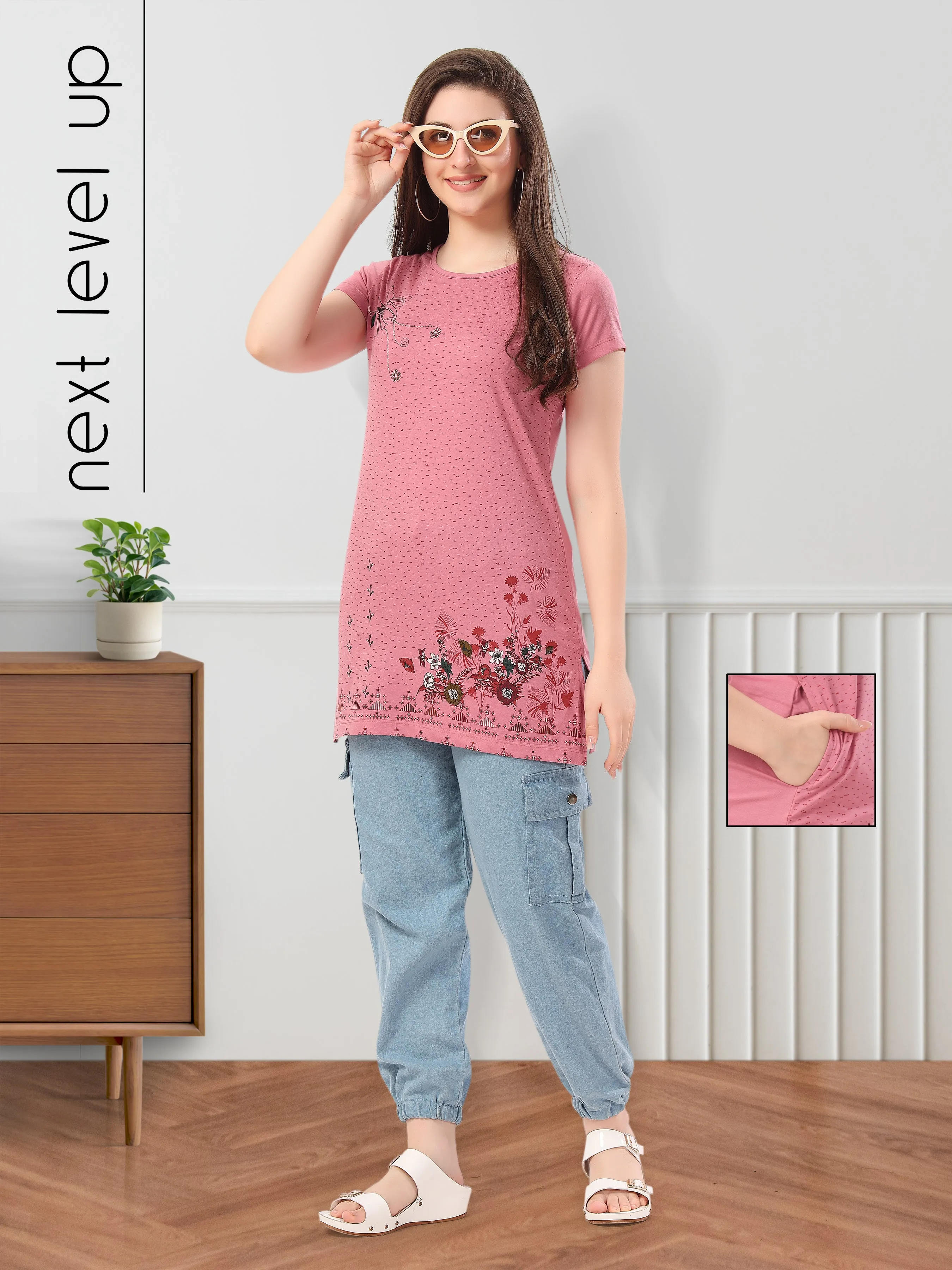 Women’s Printed Premium Cotton Long Top