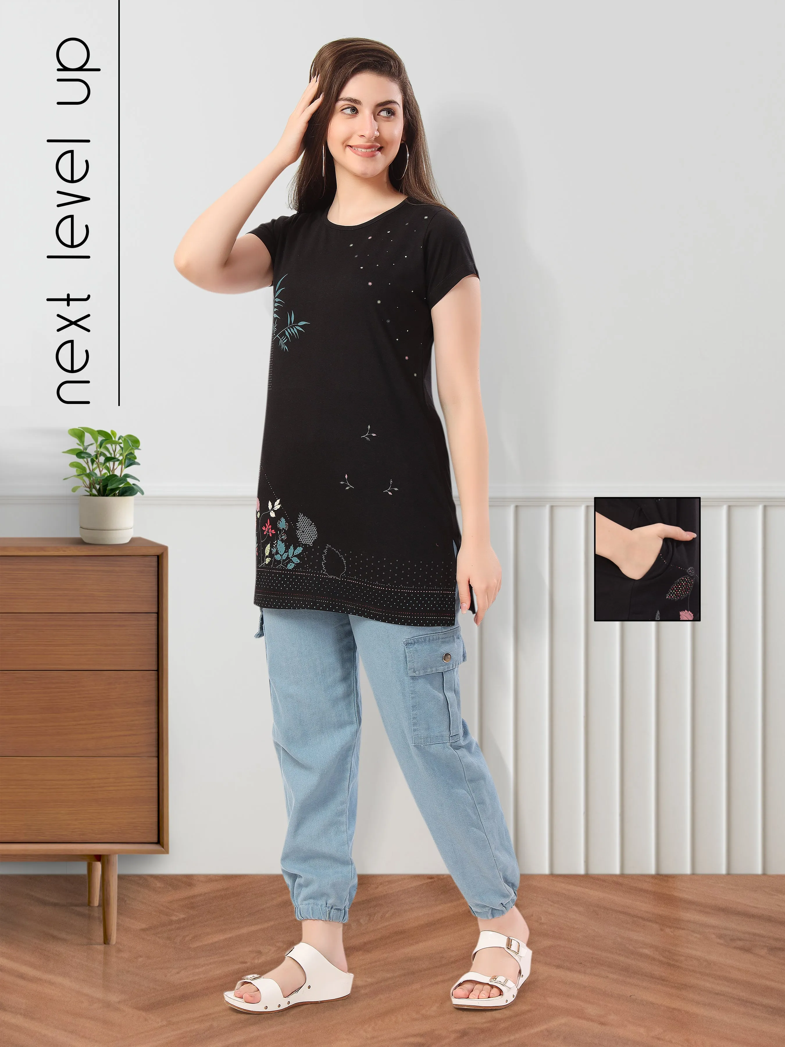 Women’s Printed Premium Cotton Long Top